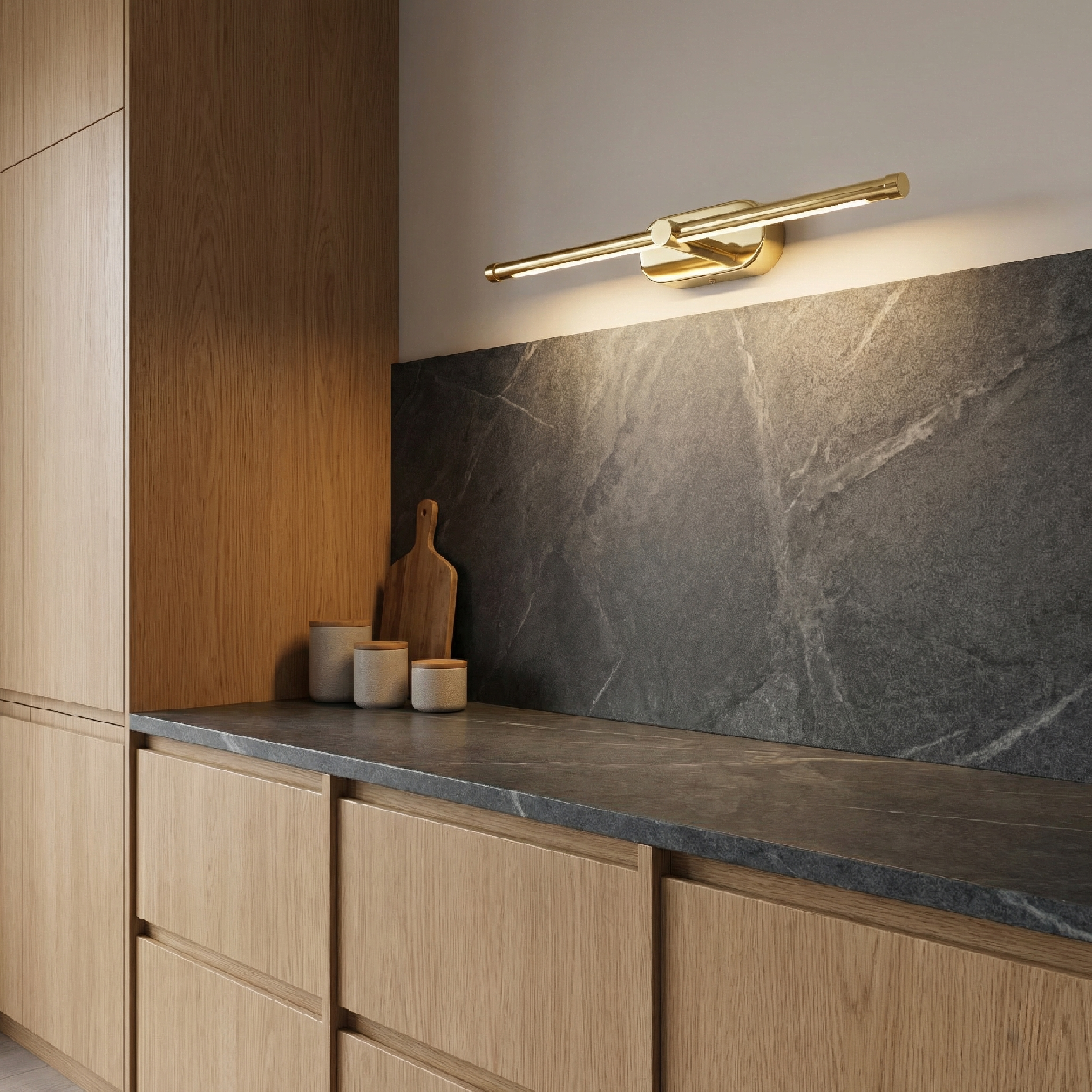 Toolight, LED nástenné svietidlo 40cm, 13W, 4000K, 1000lm, APP1889-1W, zlatá lesklá, OSW-66044
