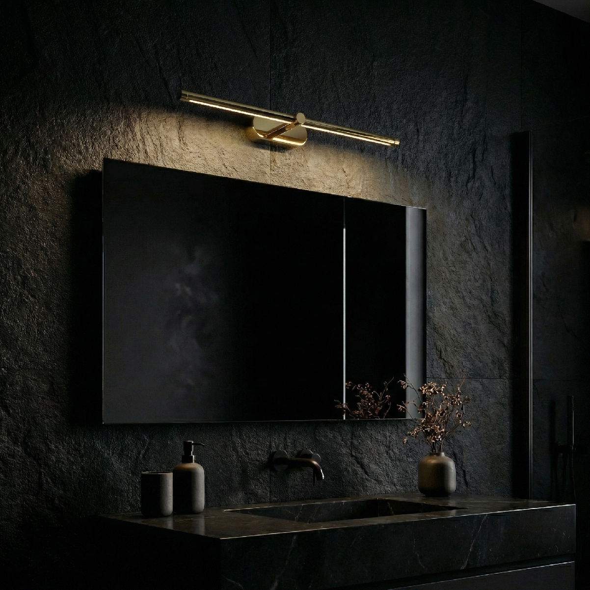 Toolight, LED nástenné svietidlo 40cm, 13W, 4000K, 1000lm, APP1889-1W, zlatá lesklá, OSW-66044