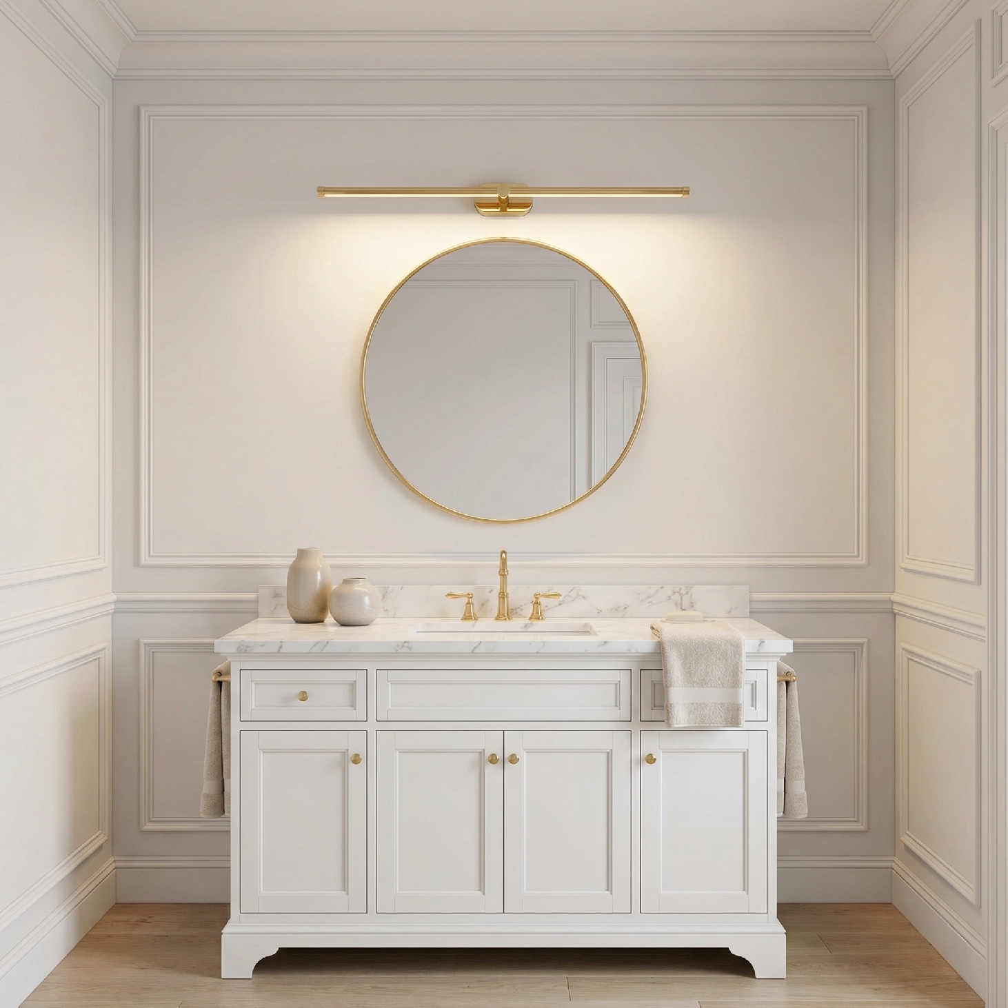 Toolight, LED nástenné svietidlo 80cm, 13W, 4000K, 1000lm, APP1891-1W, zlatá lesklá, OSW-66046