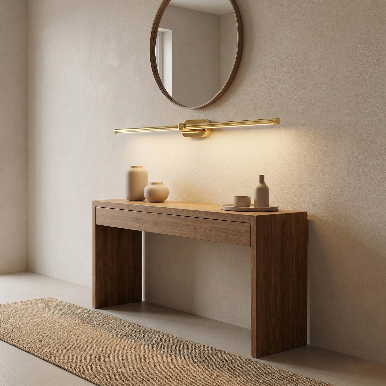 Toolight, LED nástenné svietidlo 80cm, 13W, 4000K, 1000lm, APP1891-1W, zlatá lesklá, OSW-66046