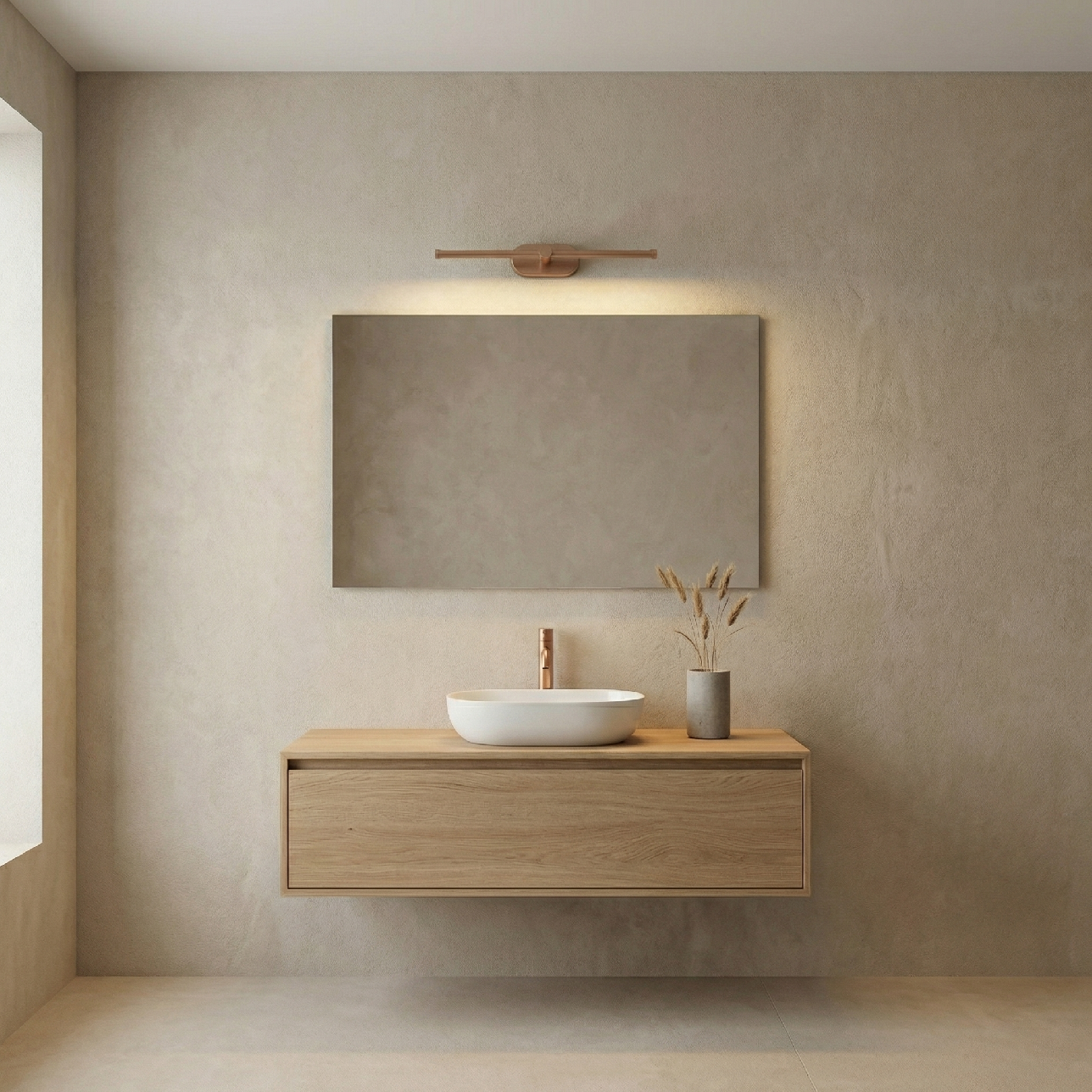 Toolight, LED nástenné svietidlo 40cm, 13W, 4000K, 1000lm, APP1895-1W, medená matná, OSW-66050
