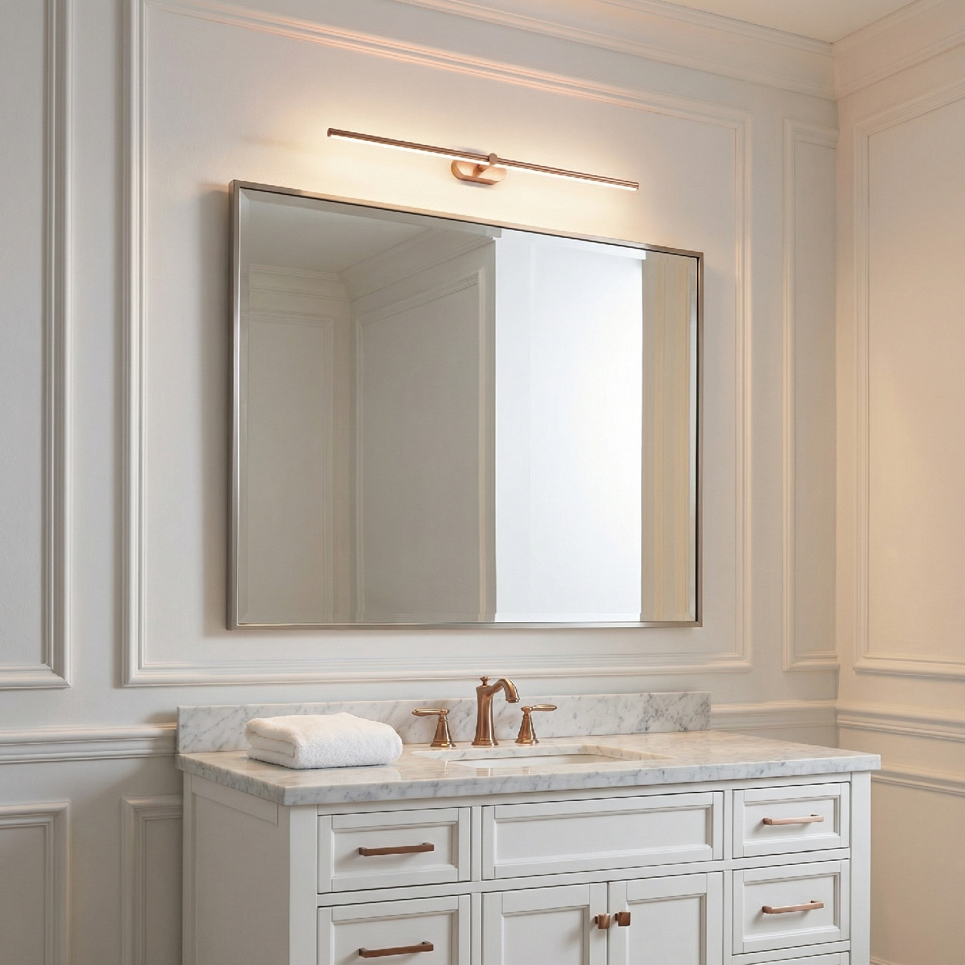 Toolight, LED nástenné svietidlo 80cm, 13W, 4000K, 1000lm, APP1897-1W, medená matná, OSW-66052