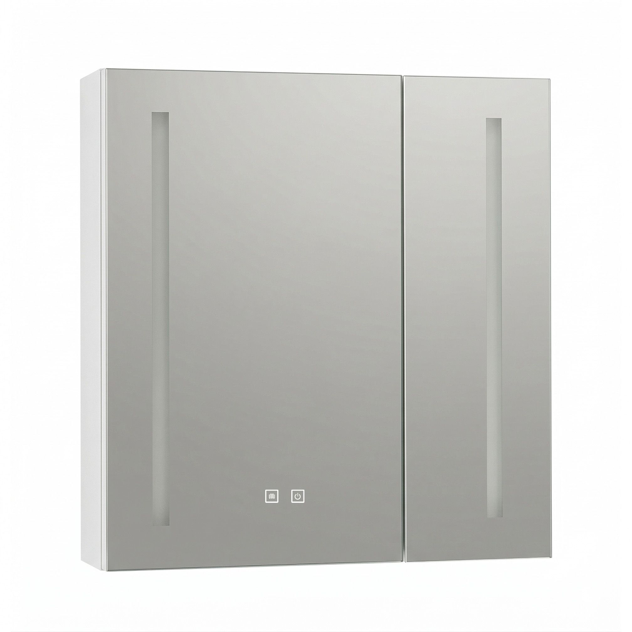 Rea, LED zrkadlová skrinka s osvetlením 60x65cm, M1015-60, plast, šedá-biela, REA-M0102