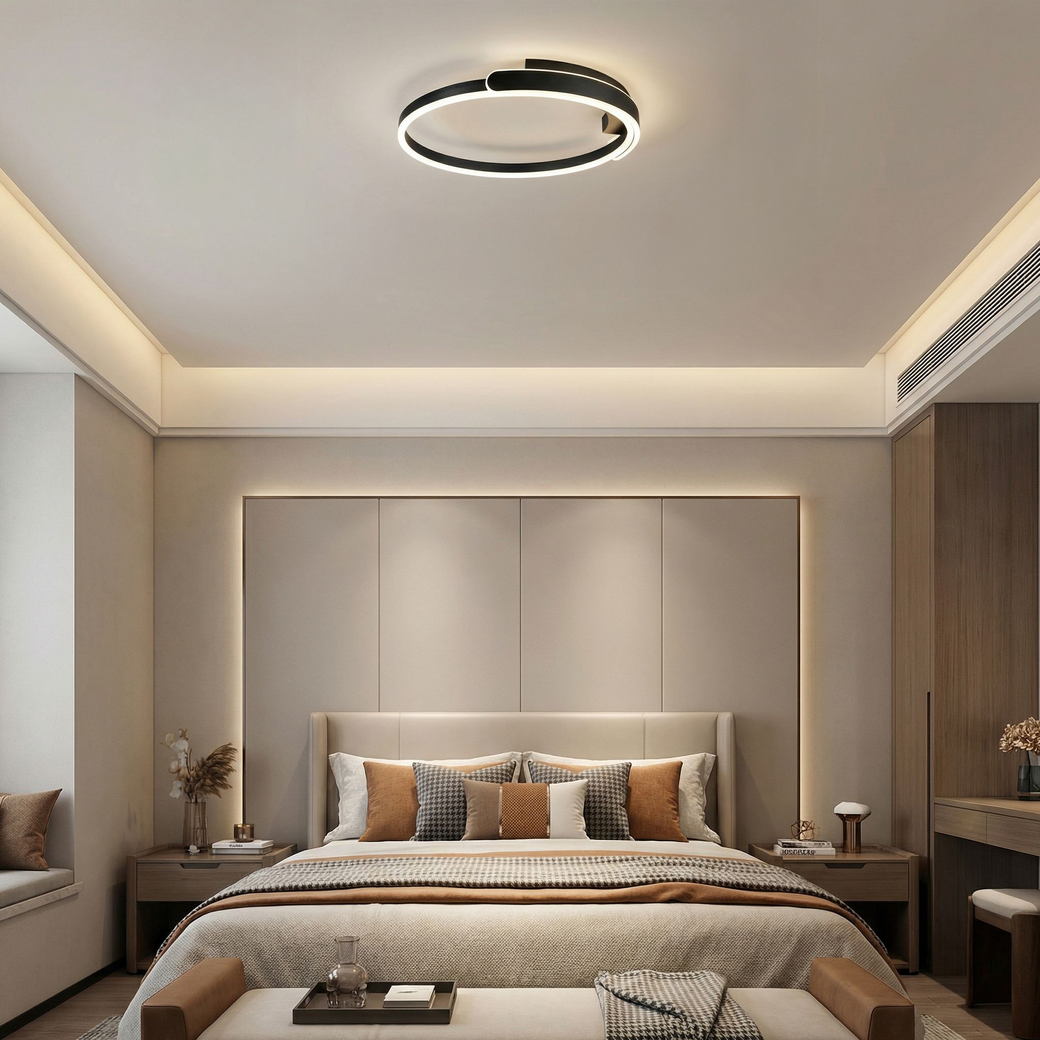 Toolight, LED stropné svietidlo 50cm, 35W, 4000K, 2000lm, APP1925-C, čierna, OSW-66066