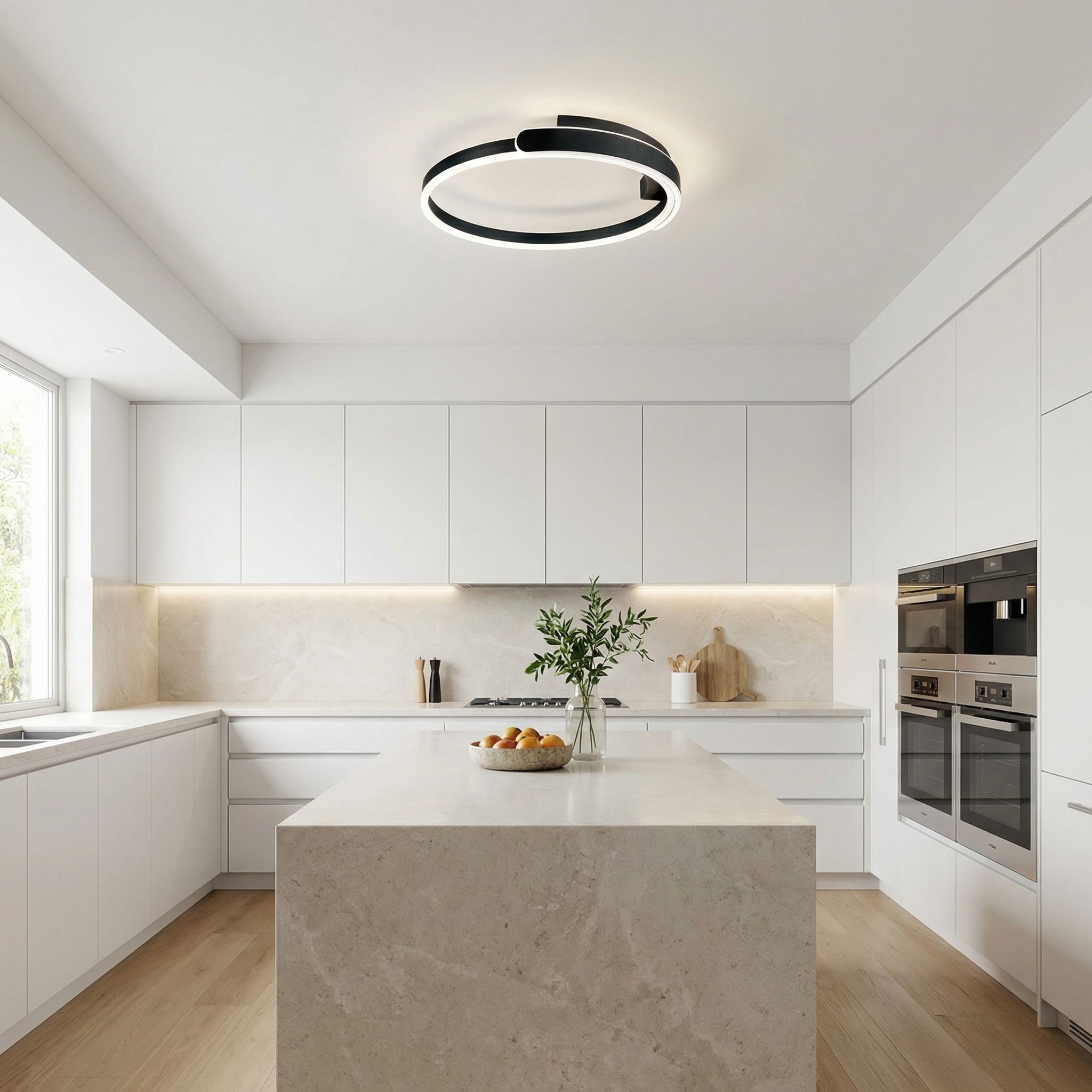 Toolight, LED stropné svietidlo 50cm, 35W, 4000K, 2000lm, APP1925-C, čierna, OSW-66066