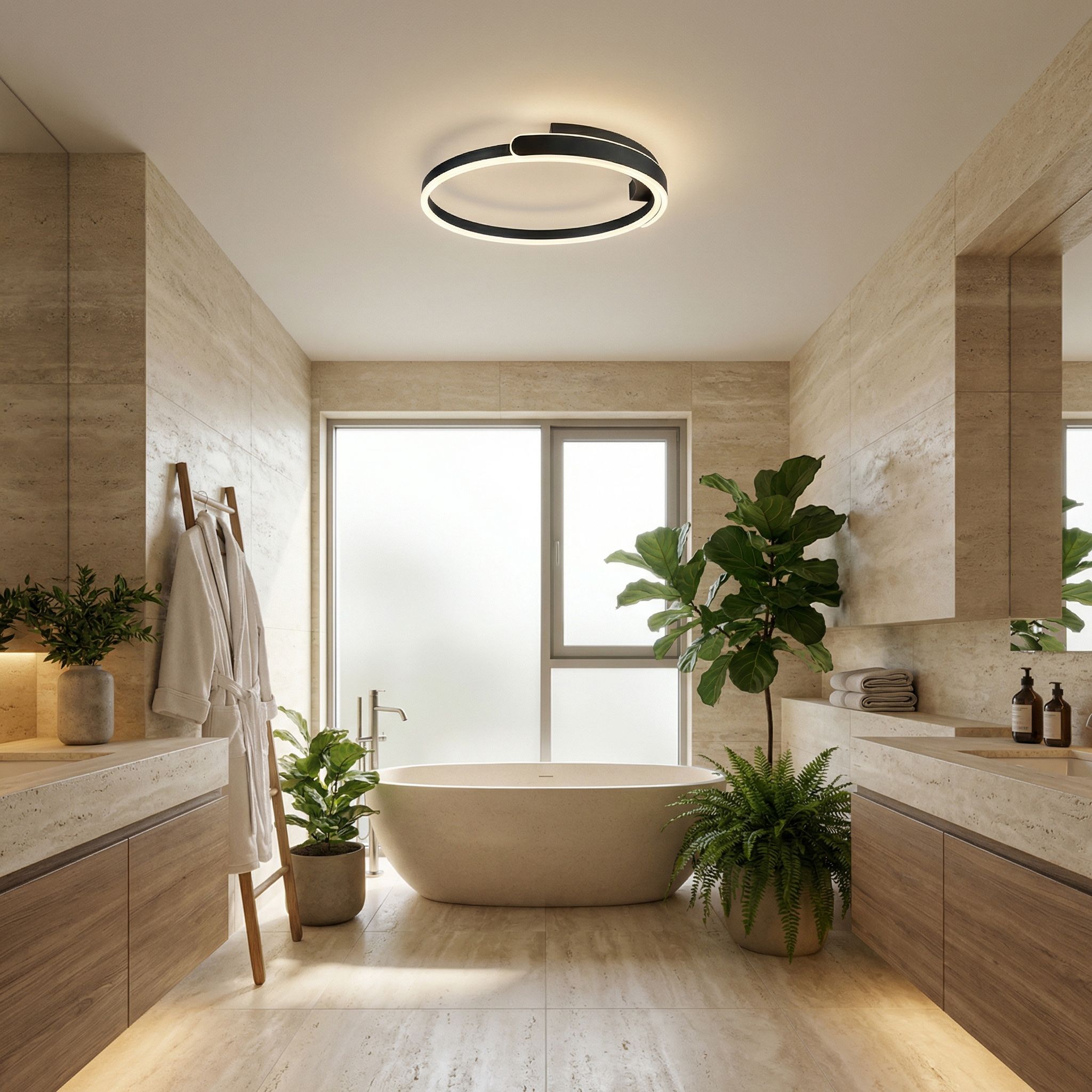 Toolight, LED stropné svietidlo 50cm, 35W, 4000K, 2000lm, APP1925-C, čierna, OSW-66066