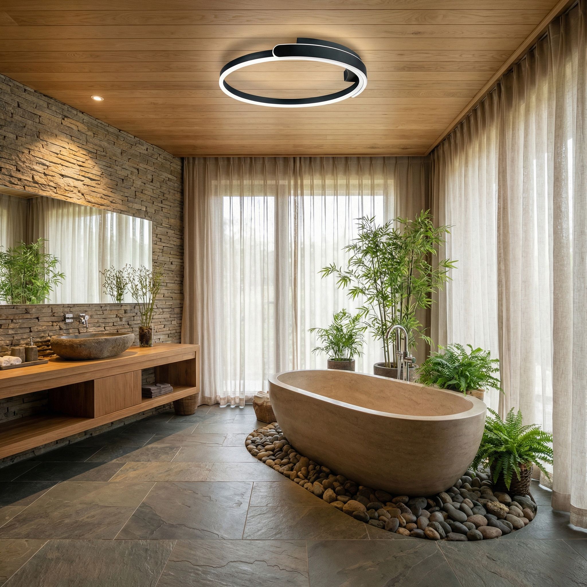Toolight, LED stropné svietidlo 50cm, 35W, 4000K, 2000lm, APP1925-C, čierna, OSW-66066