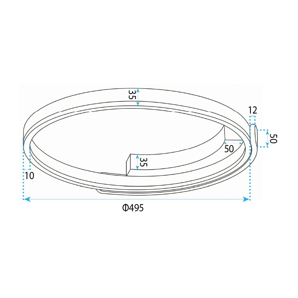 Toolight, LED stropné svietidlo 50cm, 35W, 4000K, 2000lm, APP1925-C, čierna, OSW-66066