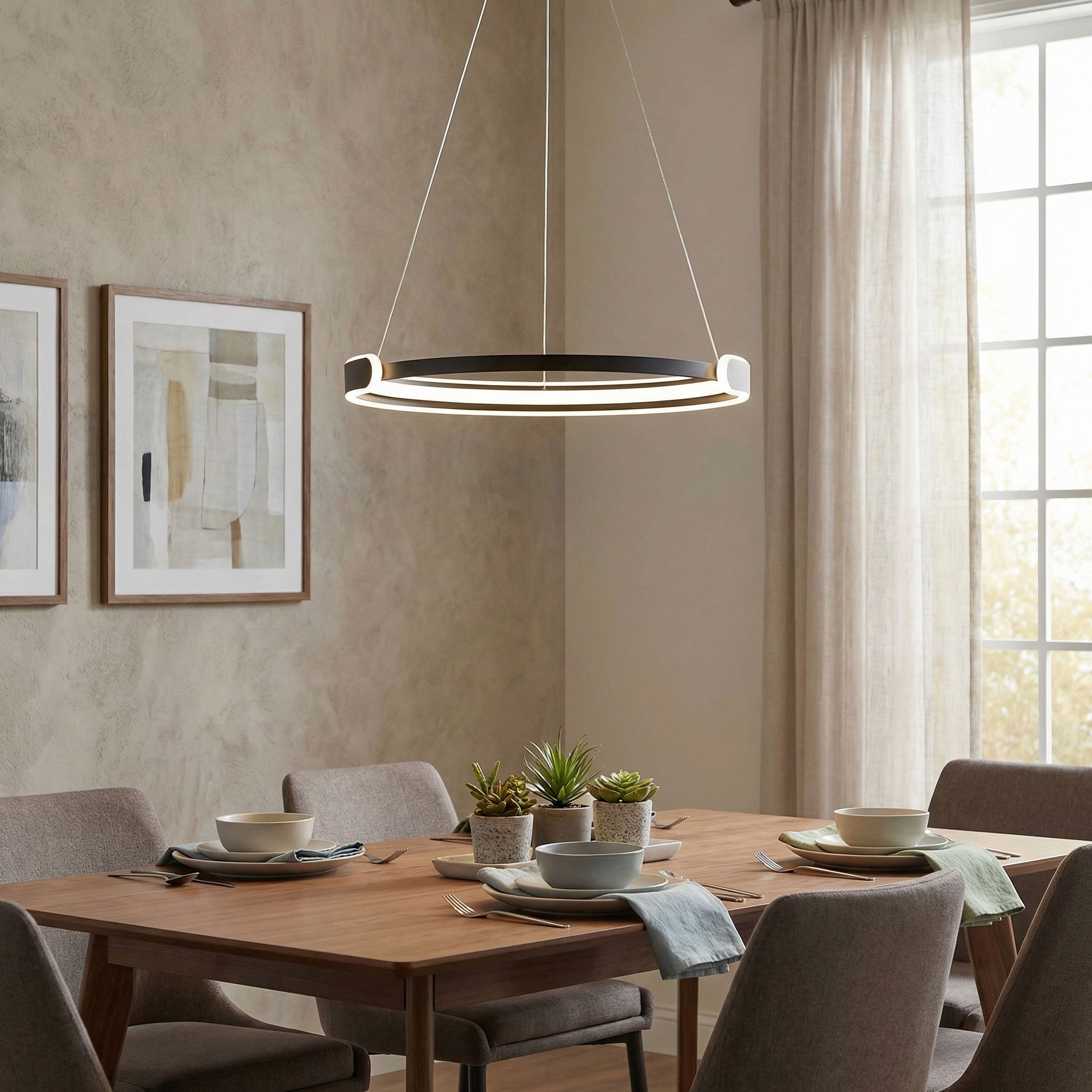 Toolight, LED stropné svietidlo 50cm, 48W, 4000K, 2500lm, APP1927-CP, čierna, OSW-66067