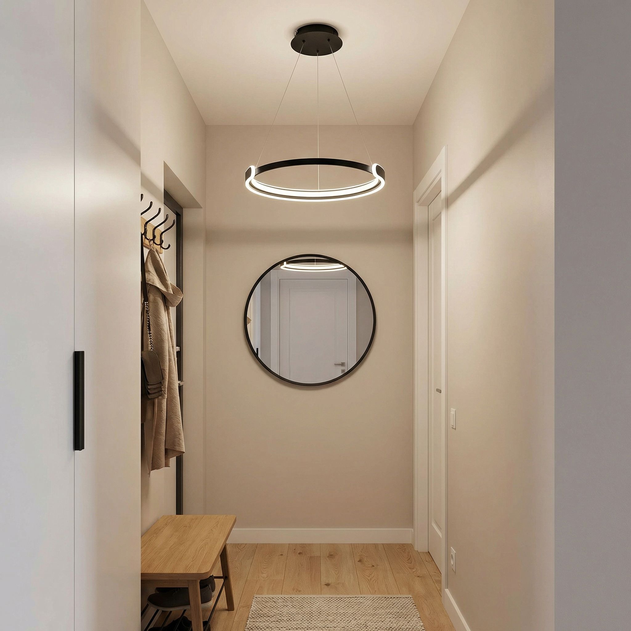 Toolight, LED stropné svietidlo 50cm, 48W, 4000K, 2500lm, APP1927-CP, čierna, OSW-66067