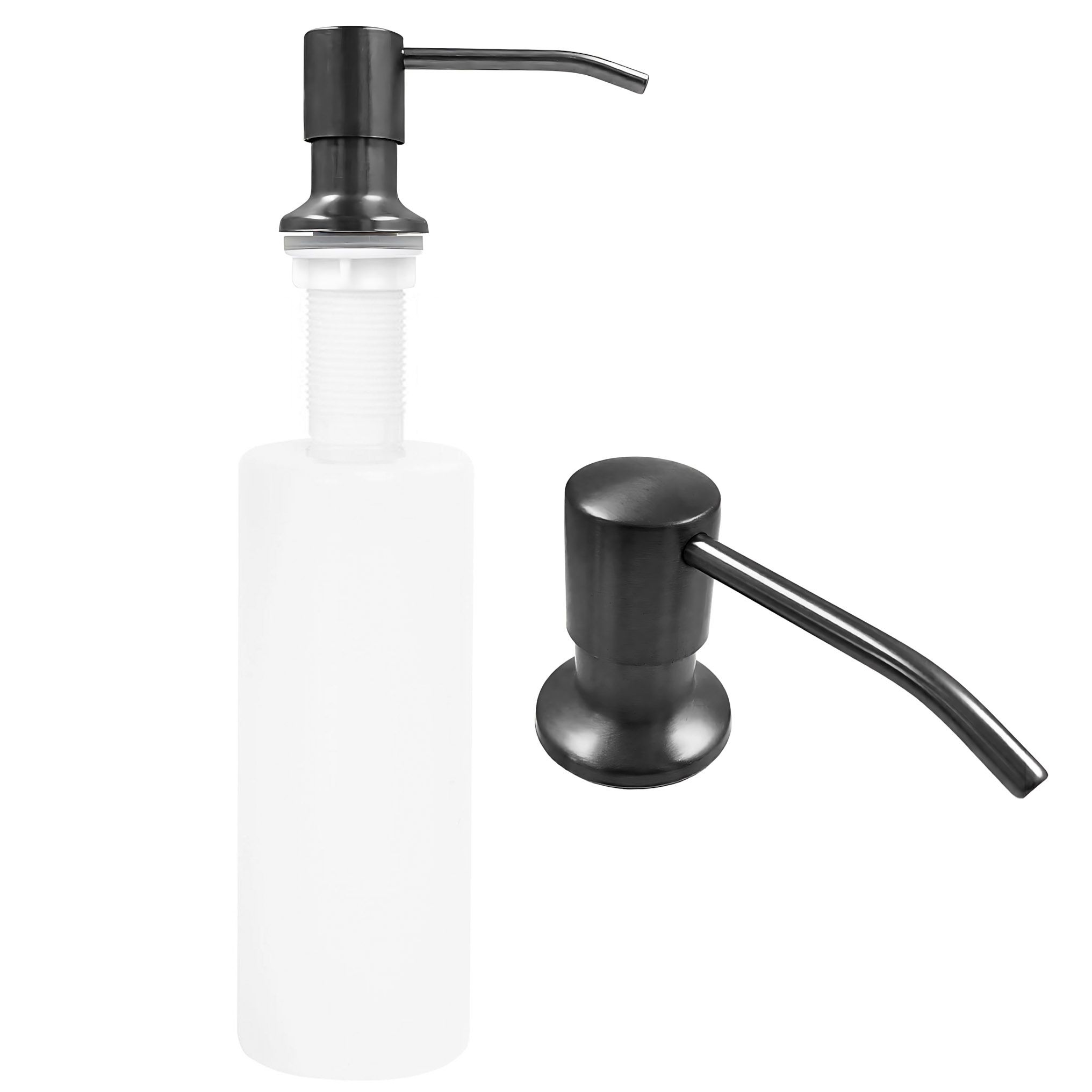 Rea Lon, dávkovač saponátu pre kuchynský drez, 300ml, PVC, grafitová, REA-08009