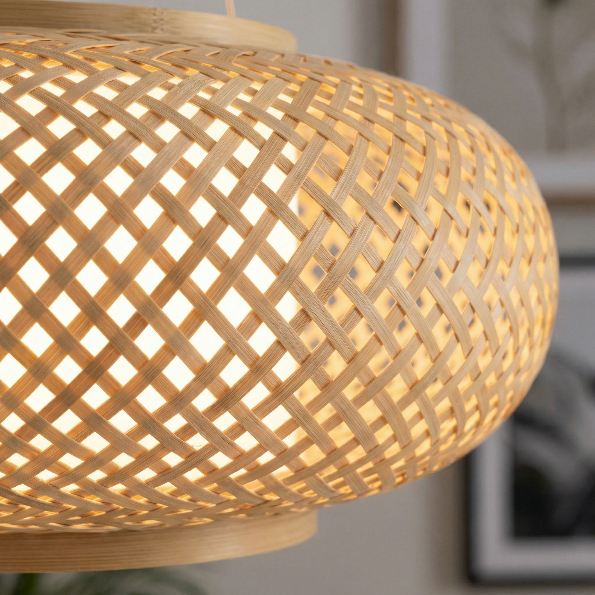 Toolight APP1908-3CP tri pätice E27 bambusové tienidlo detail