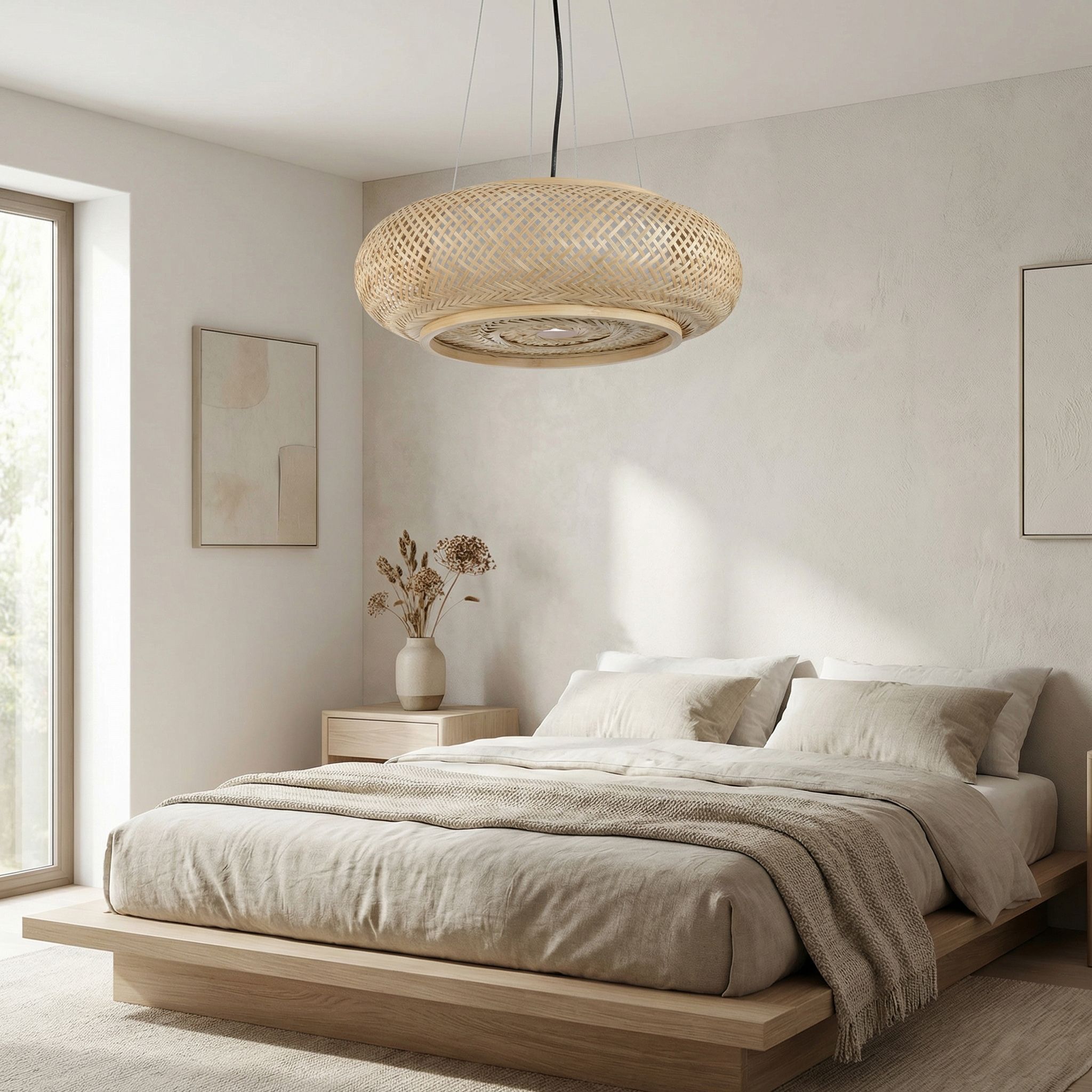 Toolight BOHO, závesné stropné svietidlo 60cm, 3xE27, APP1910-3CP, prírodná hnedá-čierna, OSW-66058