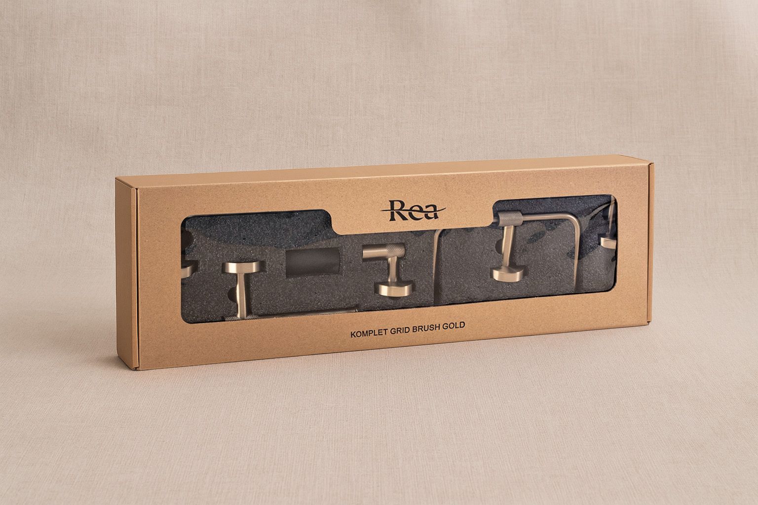 Rea GRID, set accesorii baie (4 piese), auriu mat, REA-05010