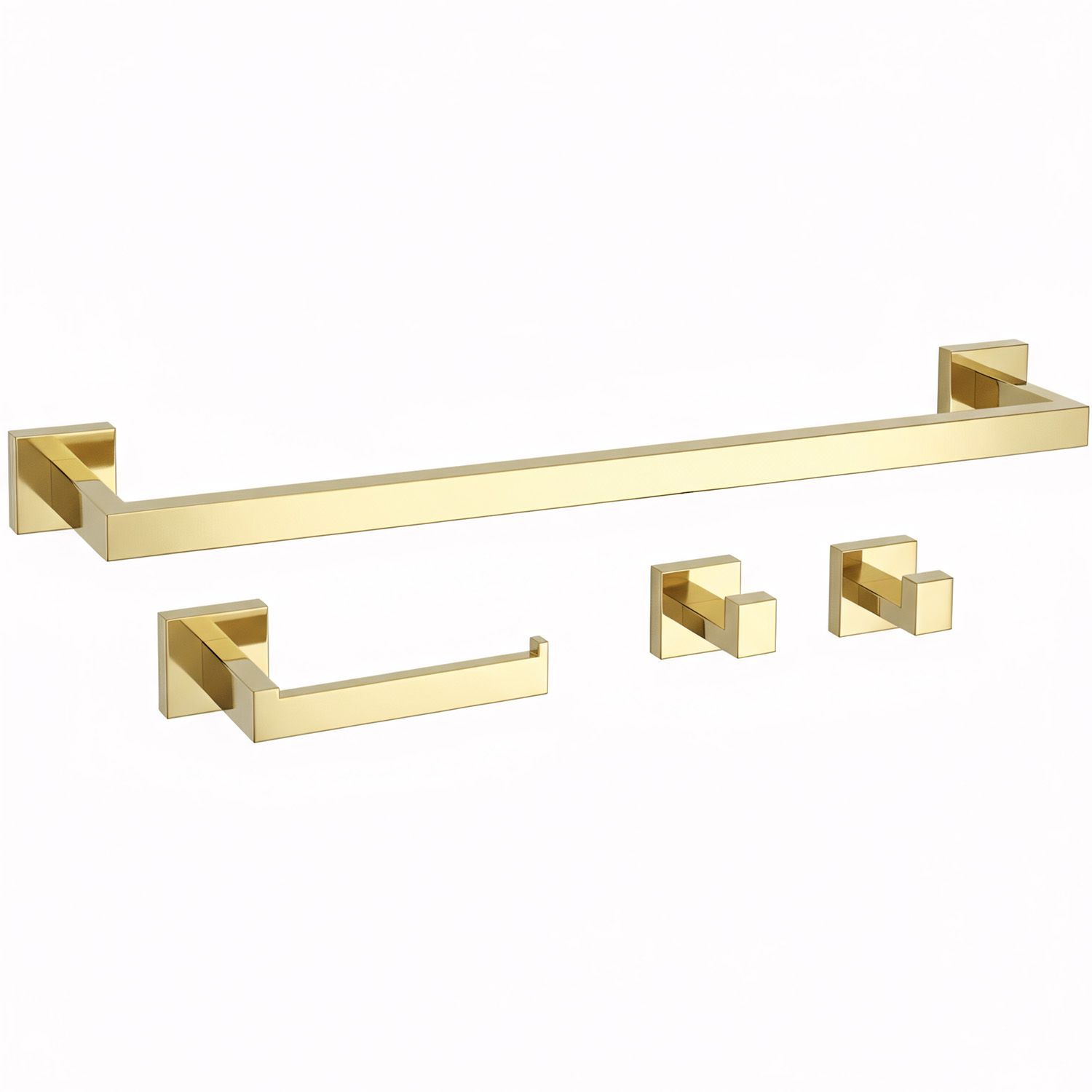 Rea Rio, set accesorii baie (4 piese), auriu strălucitor, REA-05014