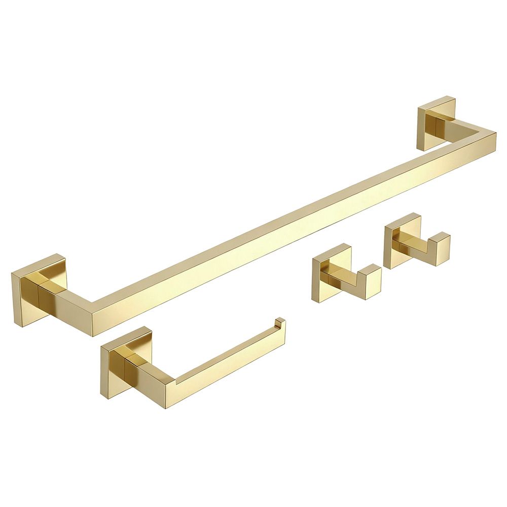 Rea Rio, set accesorii baie (4 piese), auriu strălucitor, REA-05014