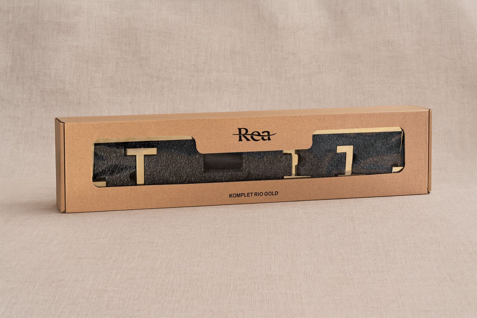 Rea Rio, set accesorii baie (4 piese), auriu strălucitor, REA-05014