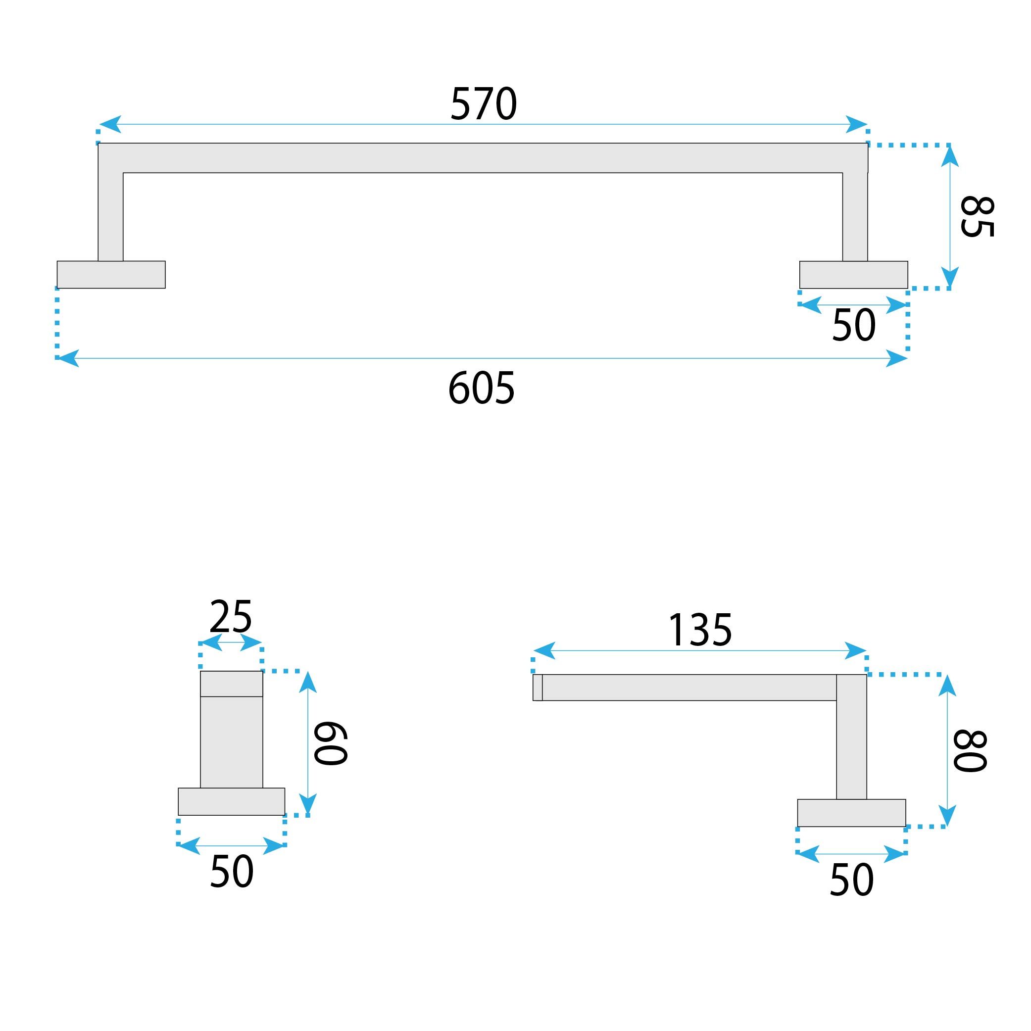 Rea Rio, set accesorii baie (4 piese), auriu strălucitor, REA-05014