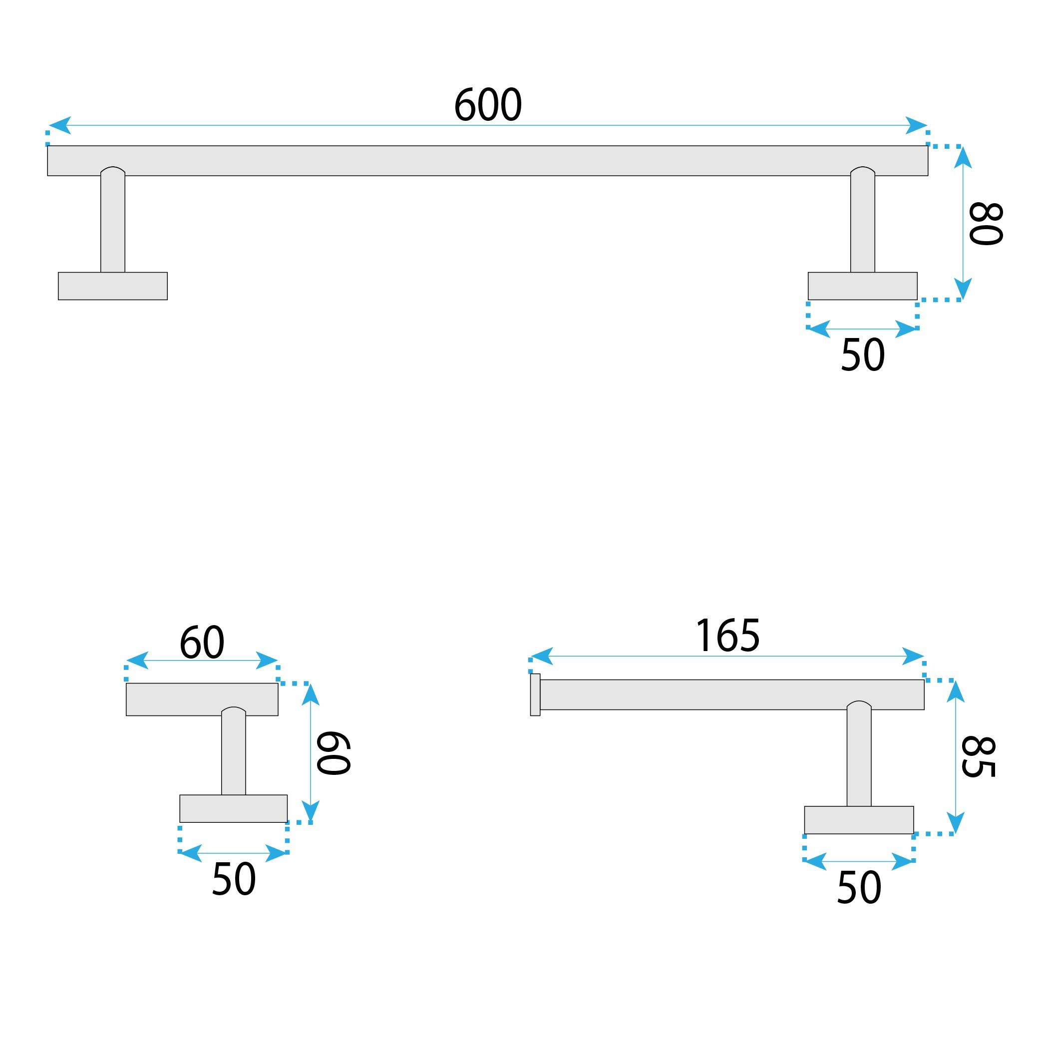 Rea Ari, set accesorii baie (4 piese), auriu strălucitor, REA-05000