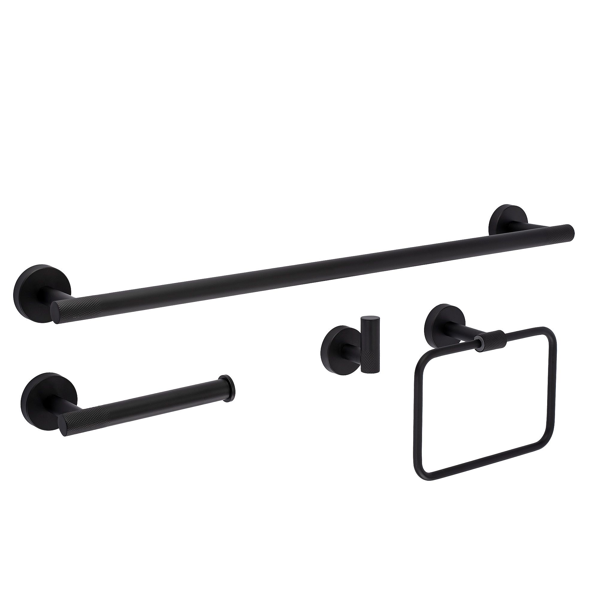 Rea GRID, set accesorii baie (4 piese), negru mat, REA-05008