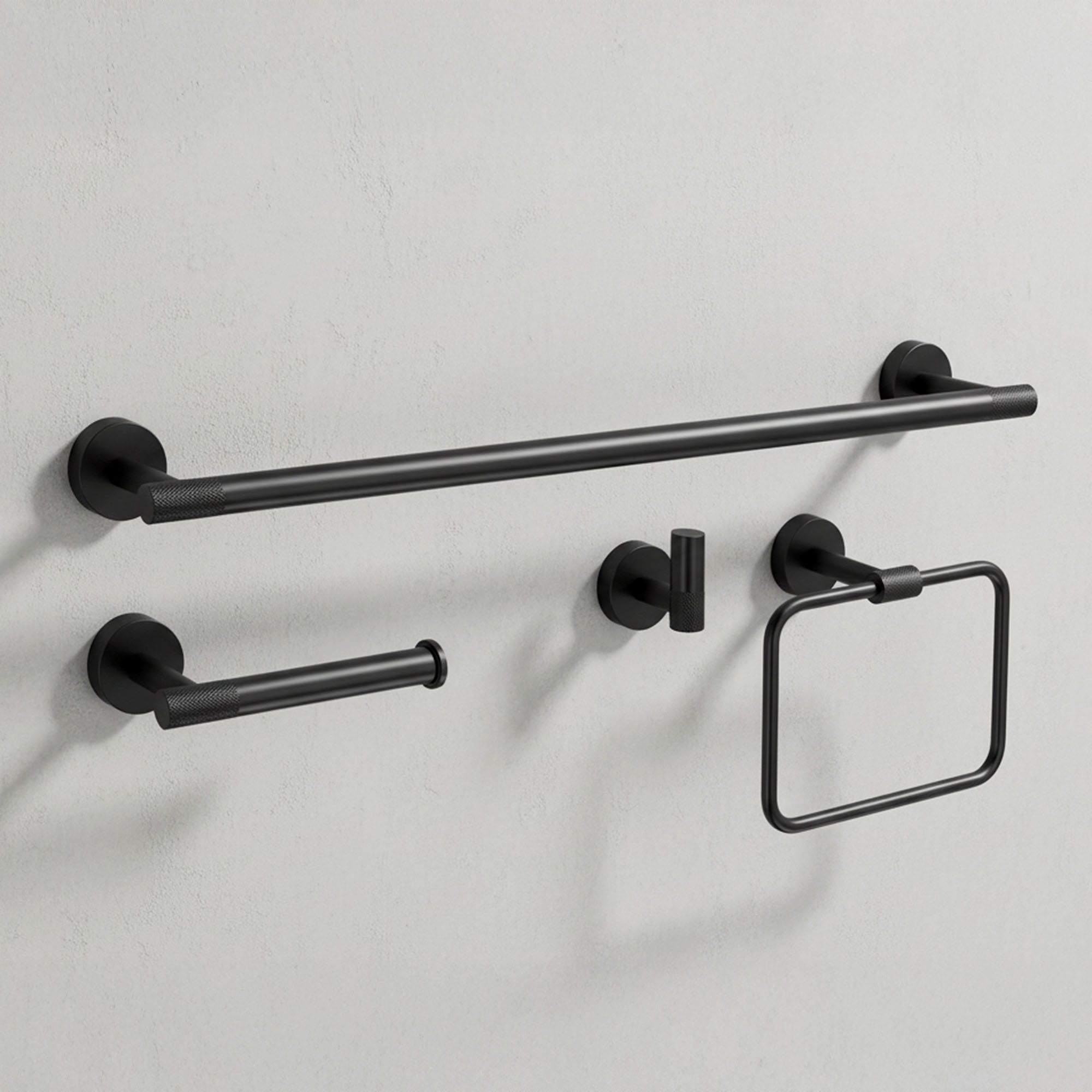 REA Grid sada koupelnových doplňků černá matná