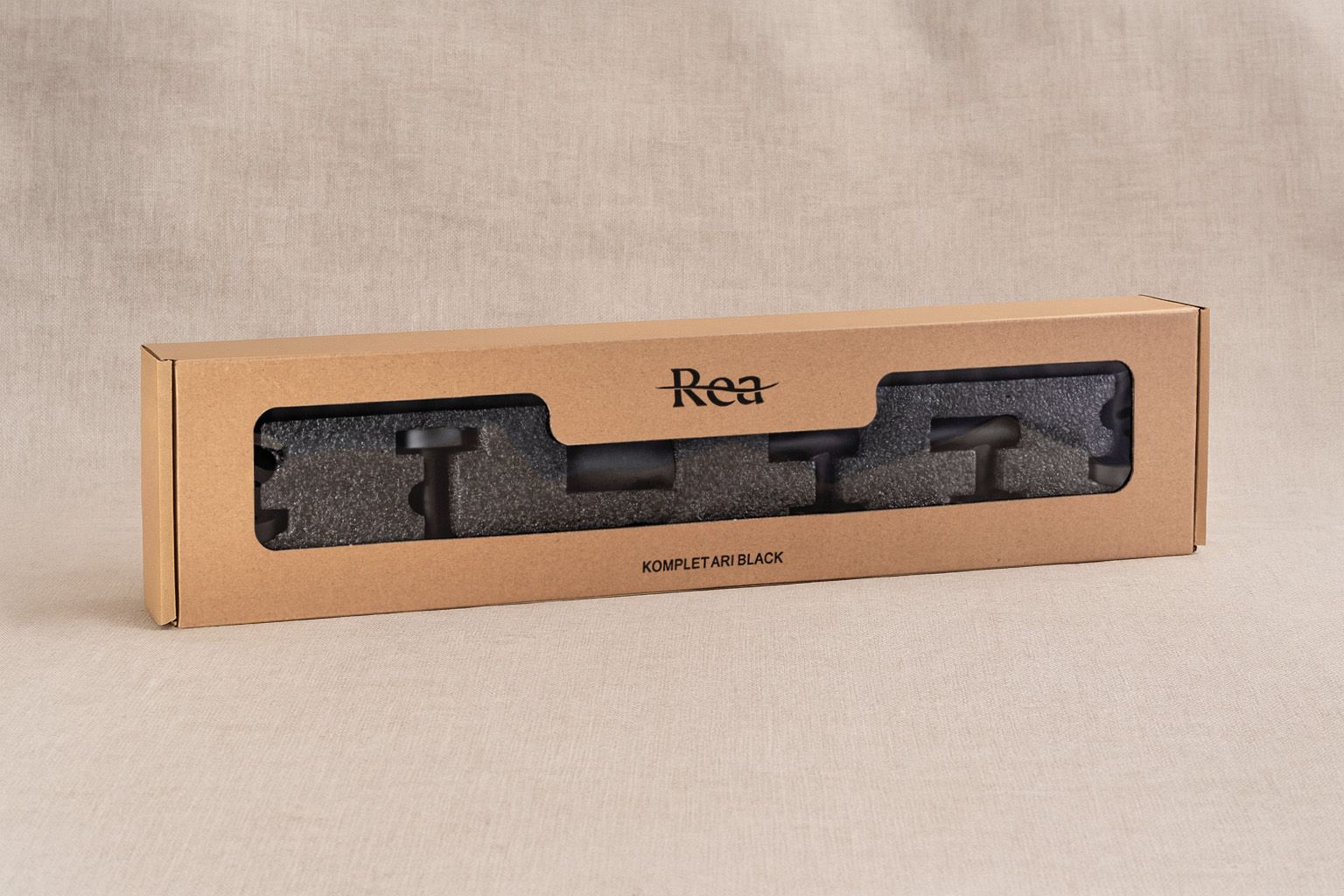 Rea Ari, set accesorii baie (4 piese), negru mat, REA-05003