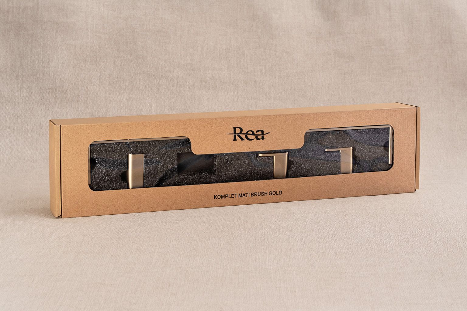 Rea Mati, set accesorii baie (4 piese), auriu mat, REA-05005