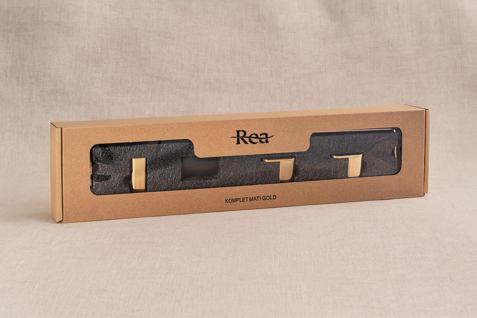 Rea Mati, set accesorii baie (4 piese), auriu strălucitor, REA-05006