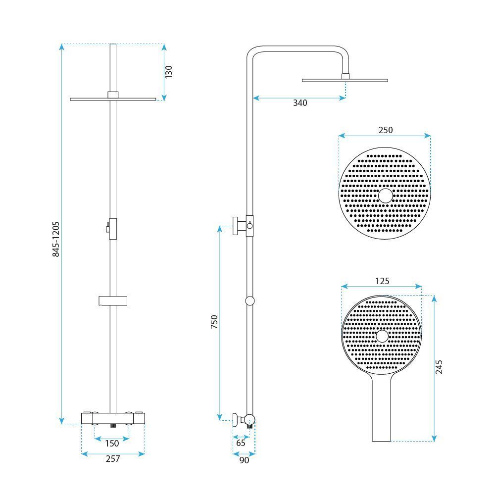 Rea Lungo, sprchový set s termostatom, biela, REA-P6731