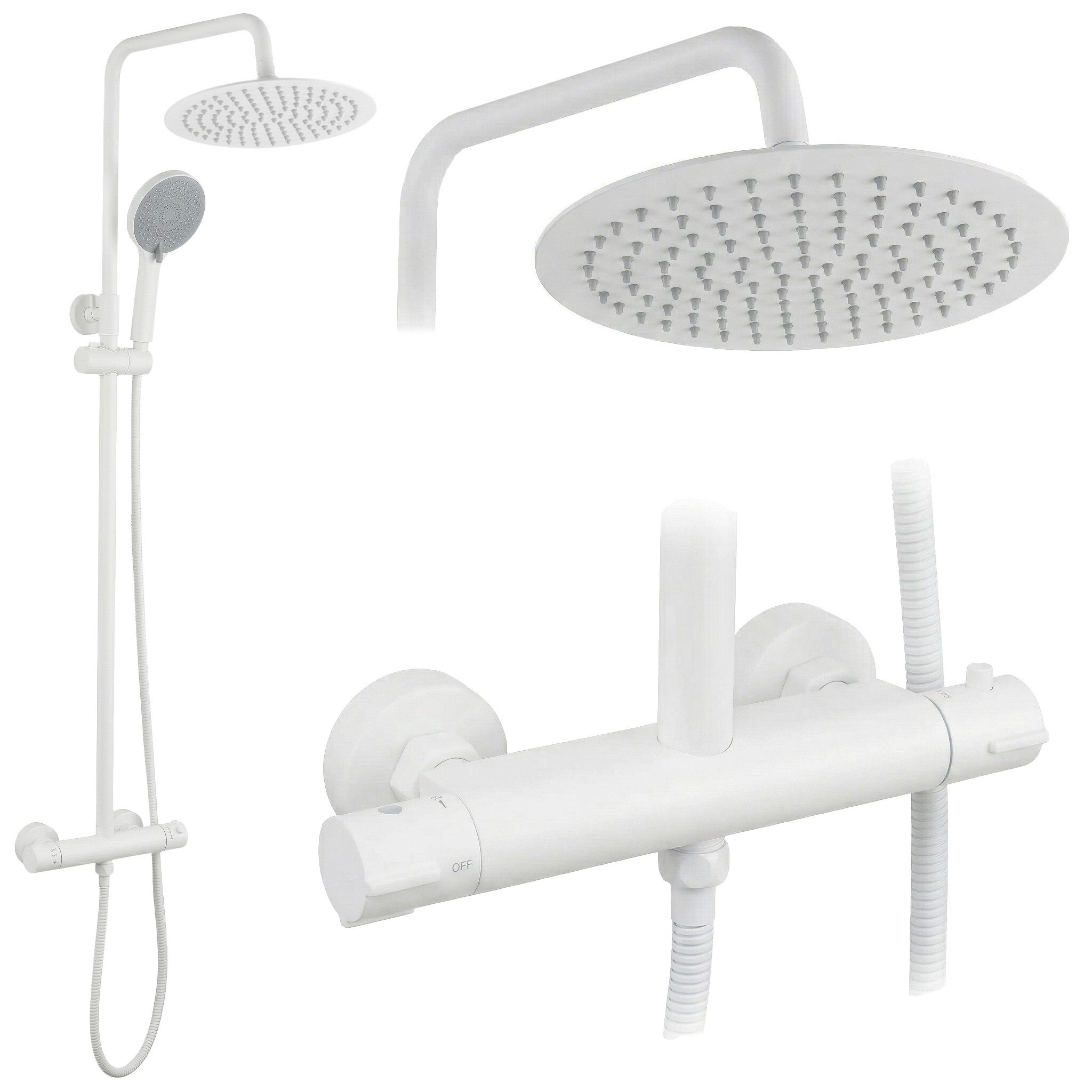 Rea Lungo, sprchový set s termostatom, biela, REA-P6731