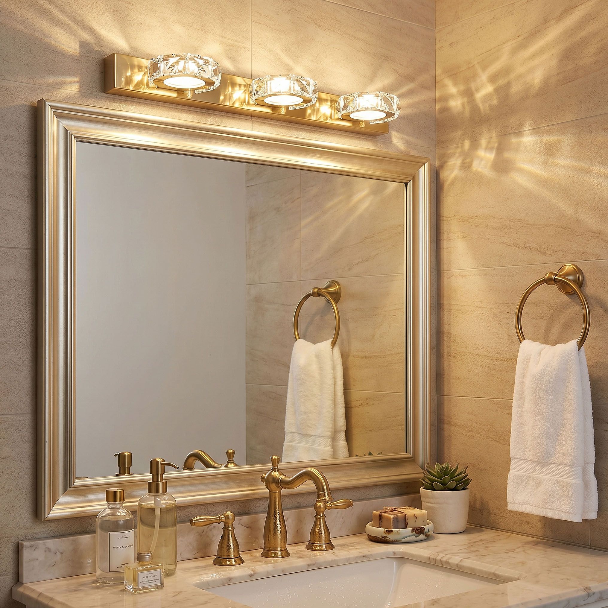 Toolight, LED nástenné svietidlo, 46 cm, 9W, 4000K, 500lm, zlatá lesklá, OSW-66073