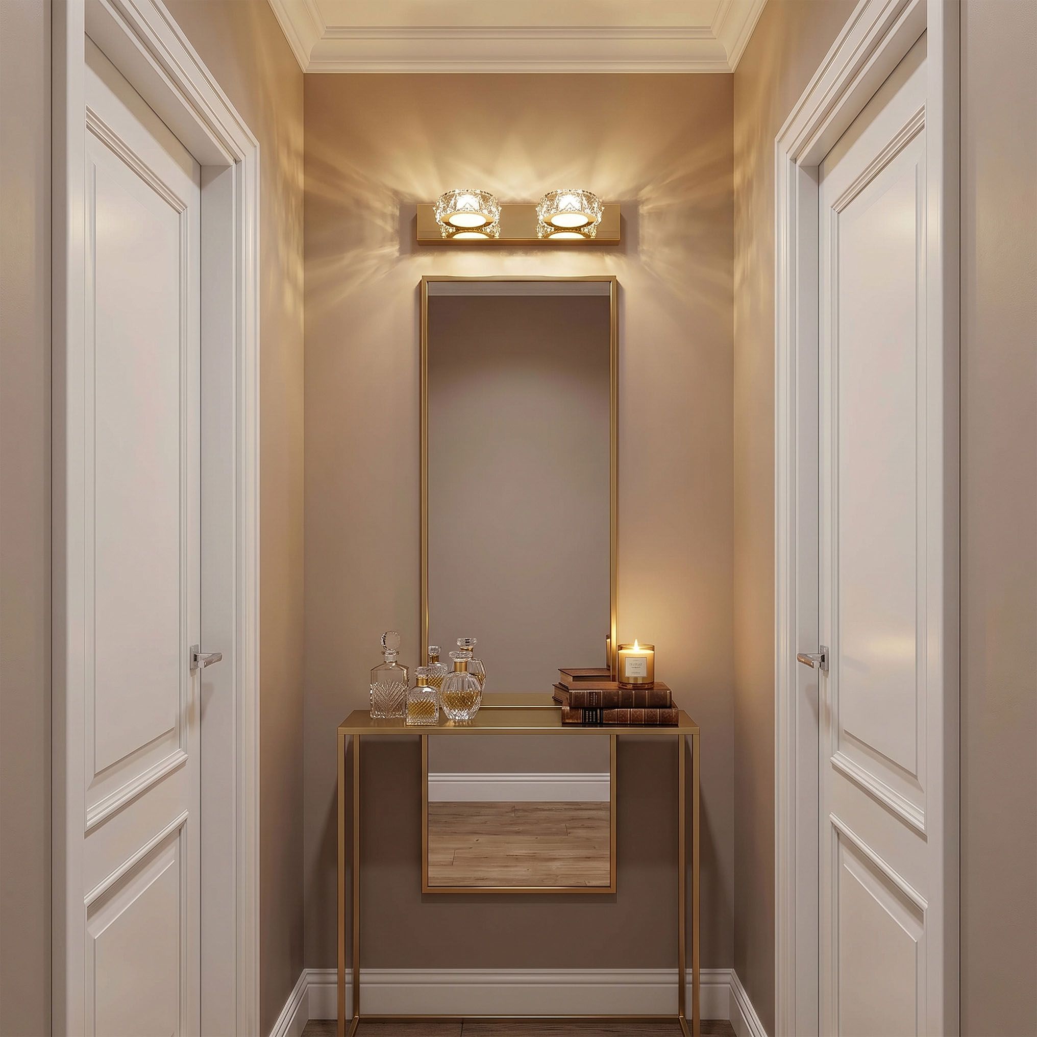 Toolight, LED nástenné svietidlo 32 cm, 6W, 4000K, 500lm, APP1937-2W, zlatá lesklá, OSW-66071
