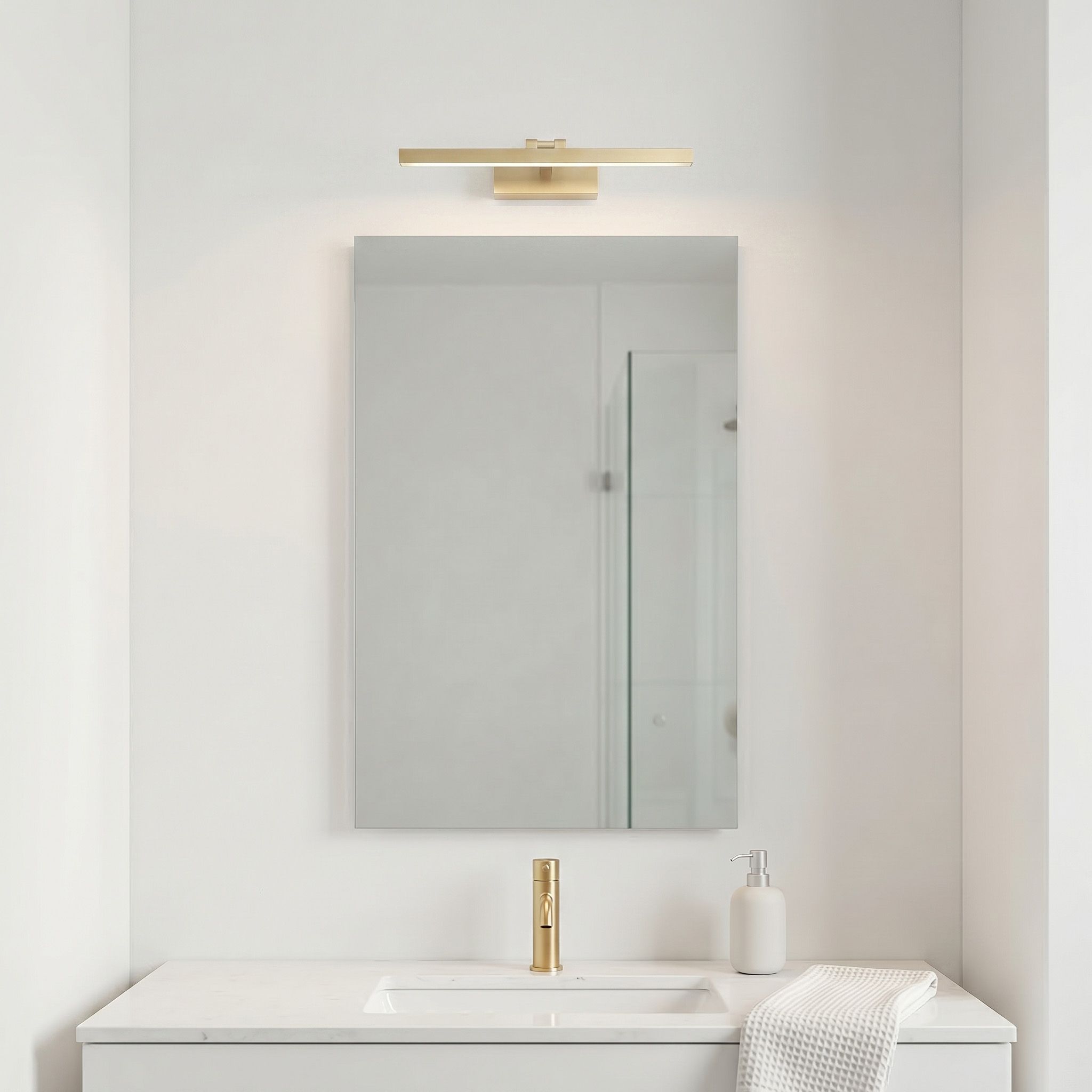 Toolight, LED kúpeľňové svietidlo 40 cm, 9W, 4000K, 500lm, APP1863-1W, zlatá matná, OSW-66016