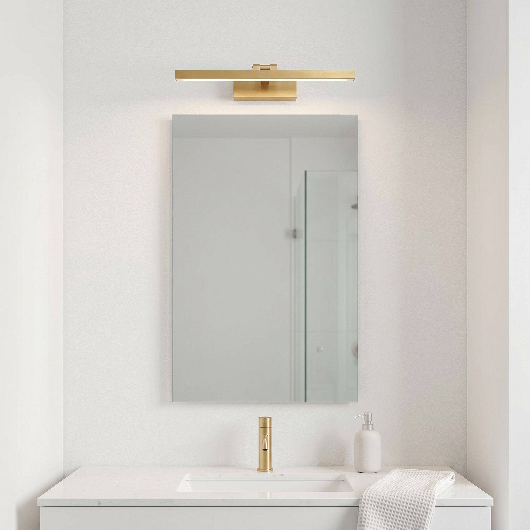 Toolight, LED kúpeľňové svietidlo 60 cm, 9W, 4000K, 500 lm, APP1864-1W, zlatá matná, OSW-66020