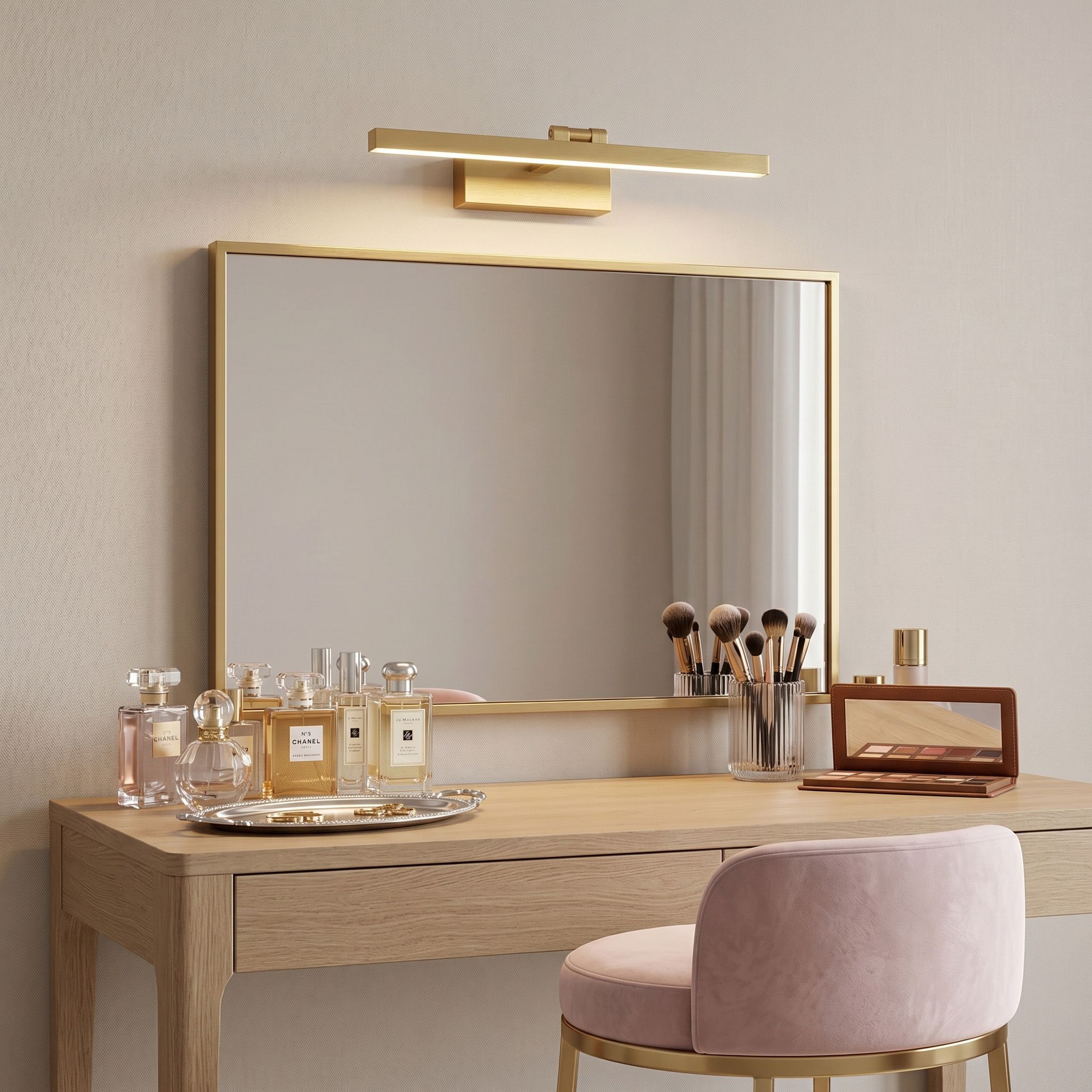 Toolight, LED kúpeľňové svietidlo 60 cm, 9W, 4000K, 500 lm, APP1864-1W, zlatá matná, OSW-66020