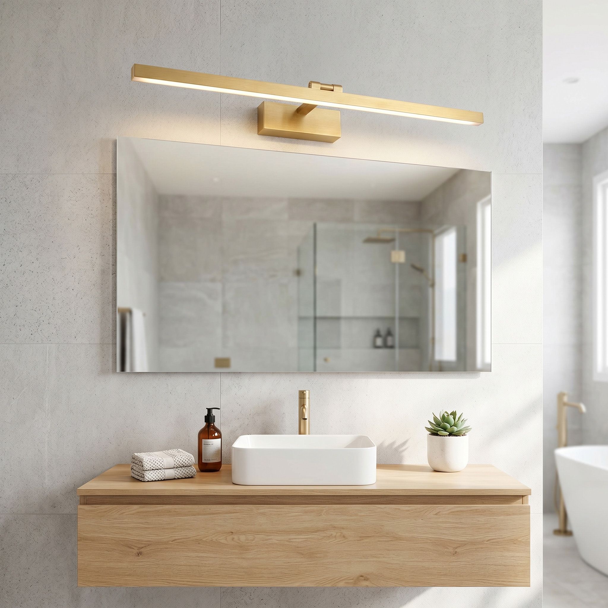 Toolight, LED kúpeľňové svietidlo 80 cm, 13W, 4000K, 1000lm, zlatá matná, OSW-66021