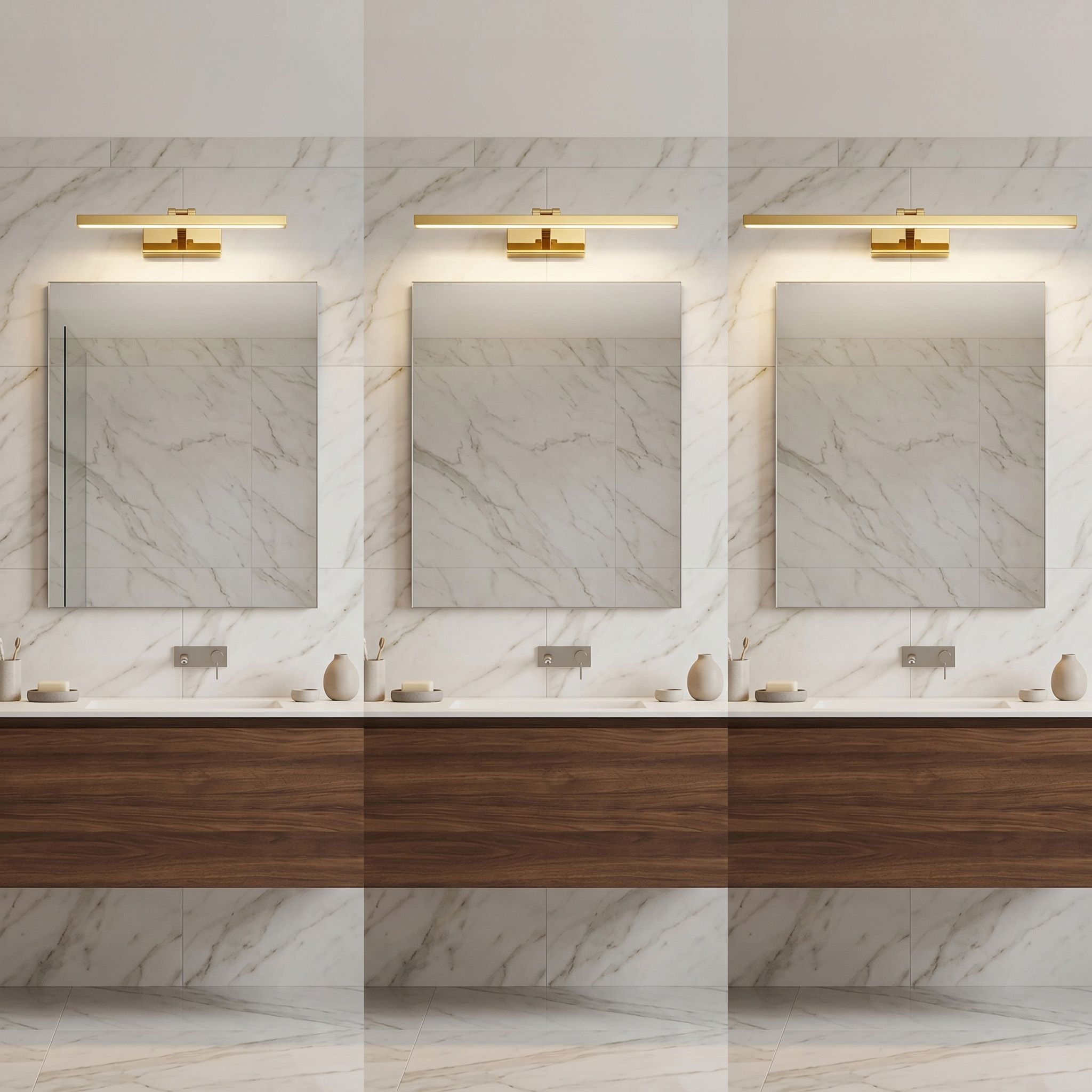 Toolight, LED kúpeľňové svietidlo, 400 mm, 6W, 4000K, 500lm, zlatá lesklá, APP1860-1W, OSW-66013
