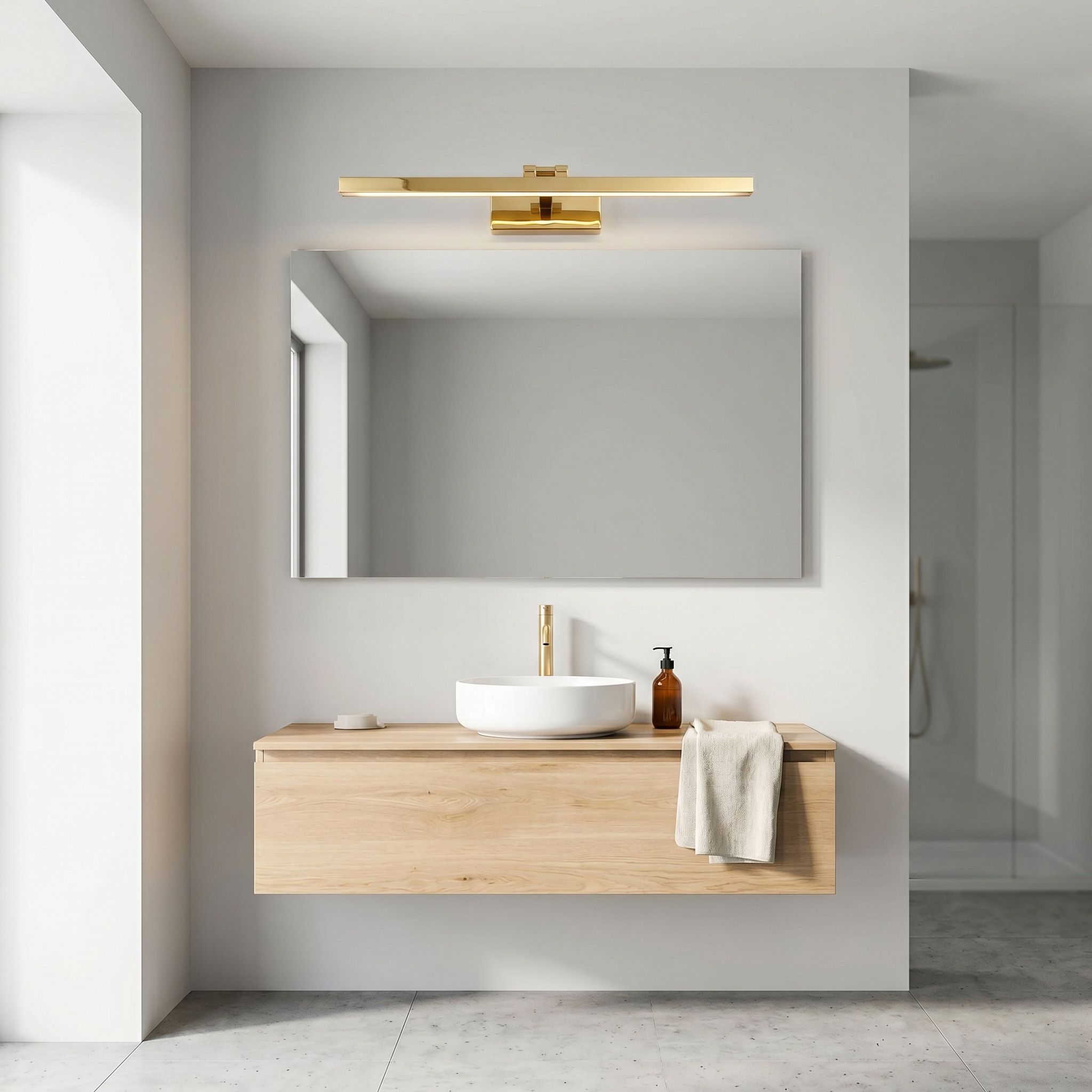 Toolight, LED kúpeľňové svietidlo 80 cm, 13W, 4000K, 1000lm, APP1862-1W, zlatá lesklá, OSW-66015