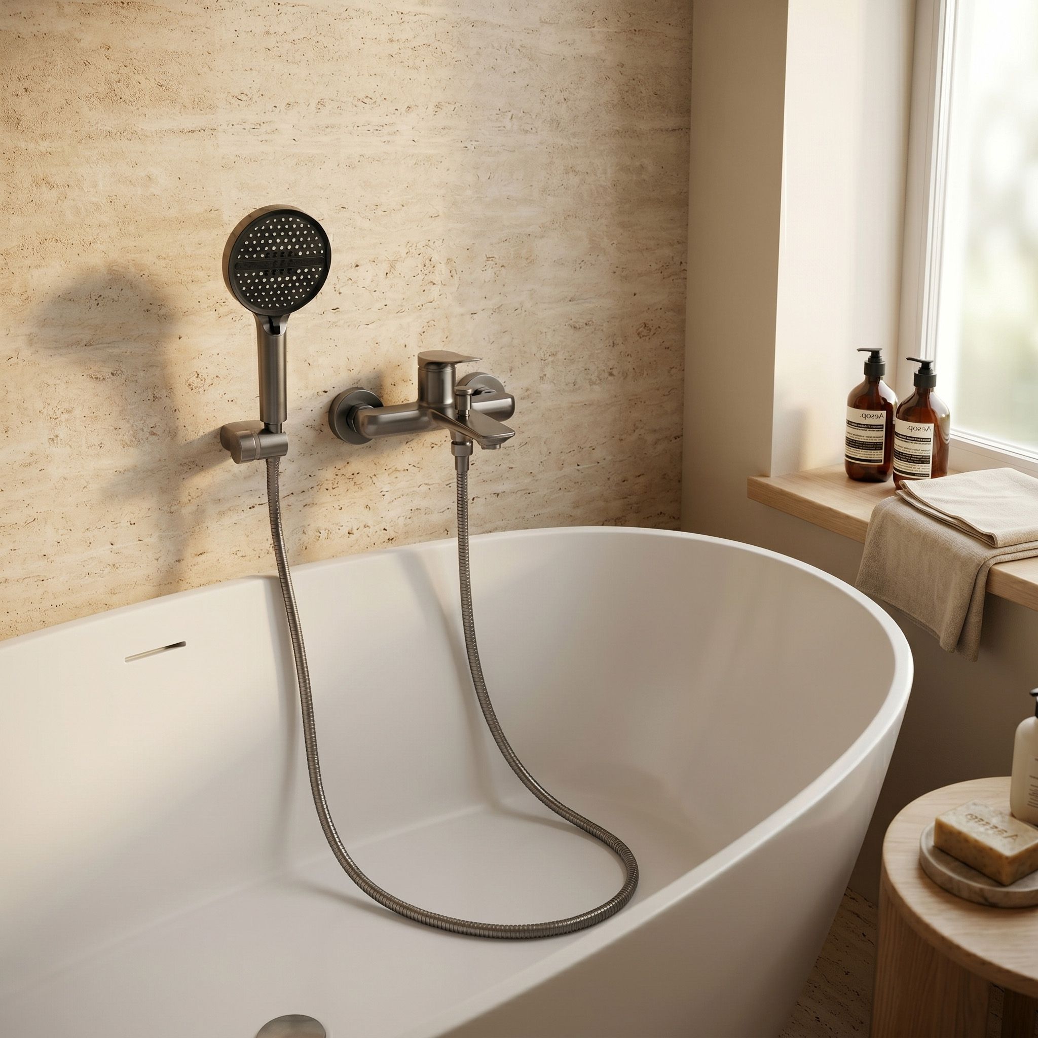 REA Vision vaňová batéria titán detail výtoku