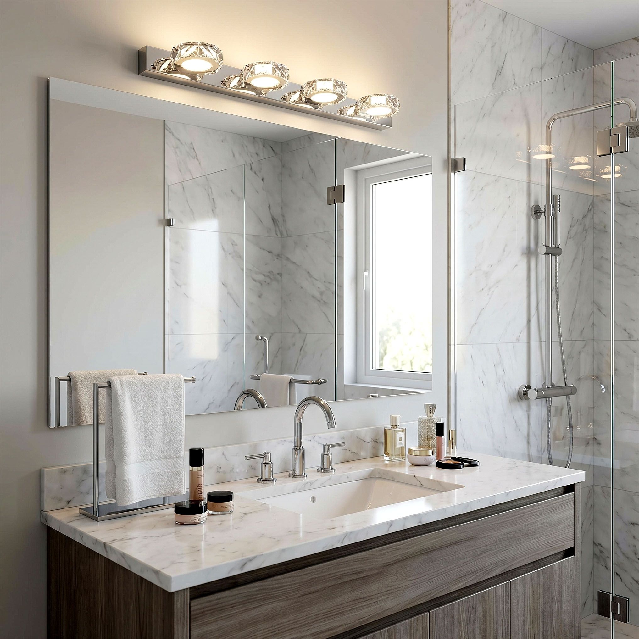 Toolight, LED nástenné svietidlo 62 cm, 12W, 4000K, 1000lm, APP1940-4W, chrómová, OSW-66074