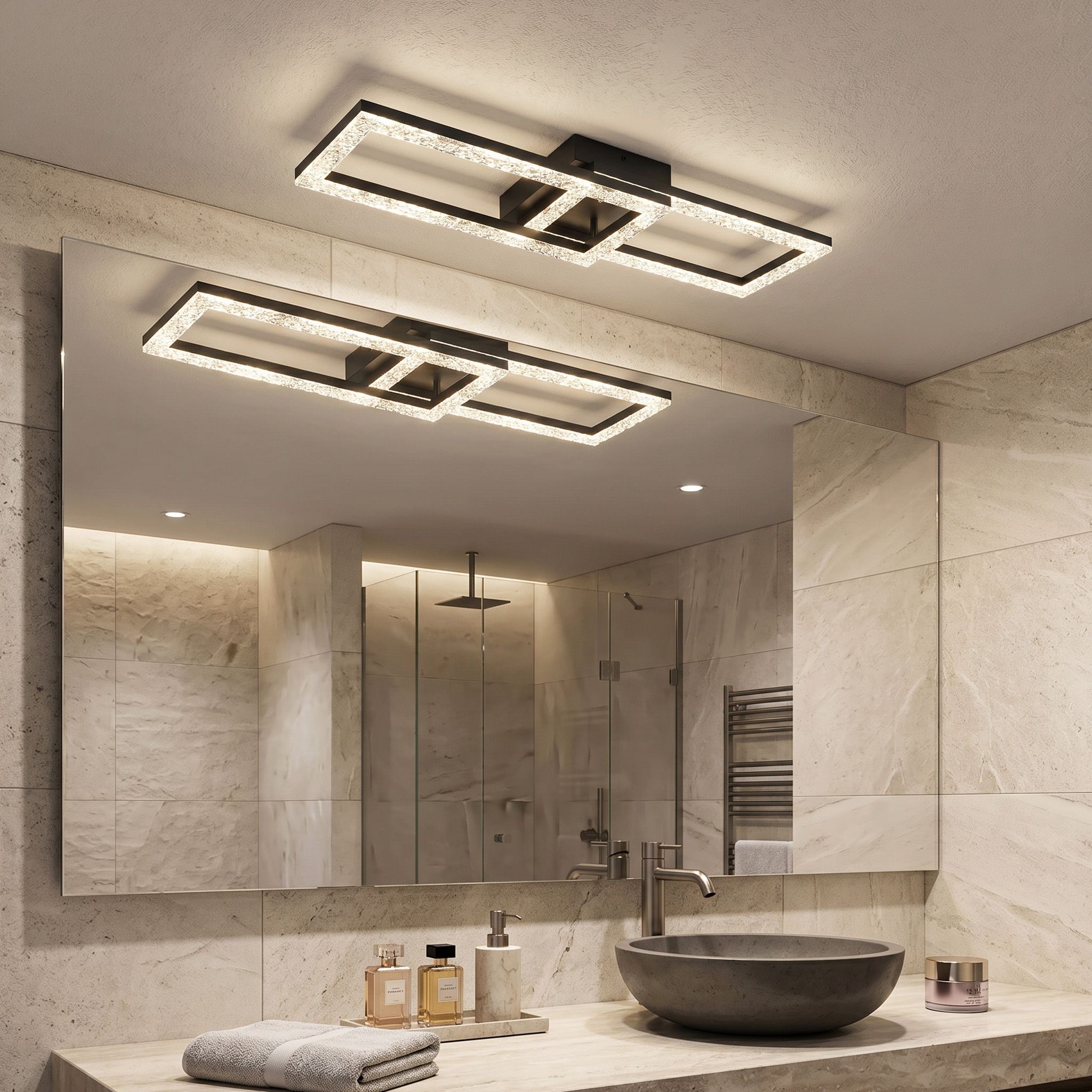 Toolight, stropné LED svietidlo 610x200 mm, 12W, 4000K, 1000lm, čierna matná, G155-C, OSW-06409