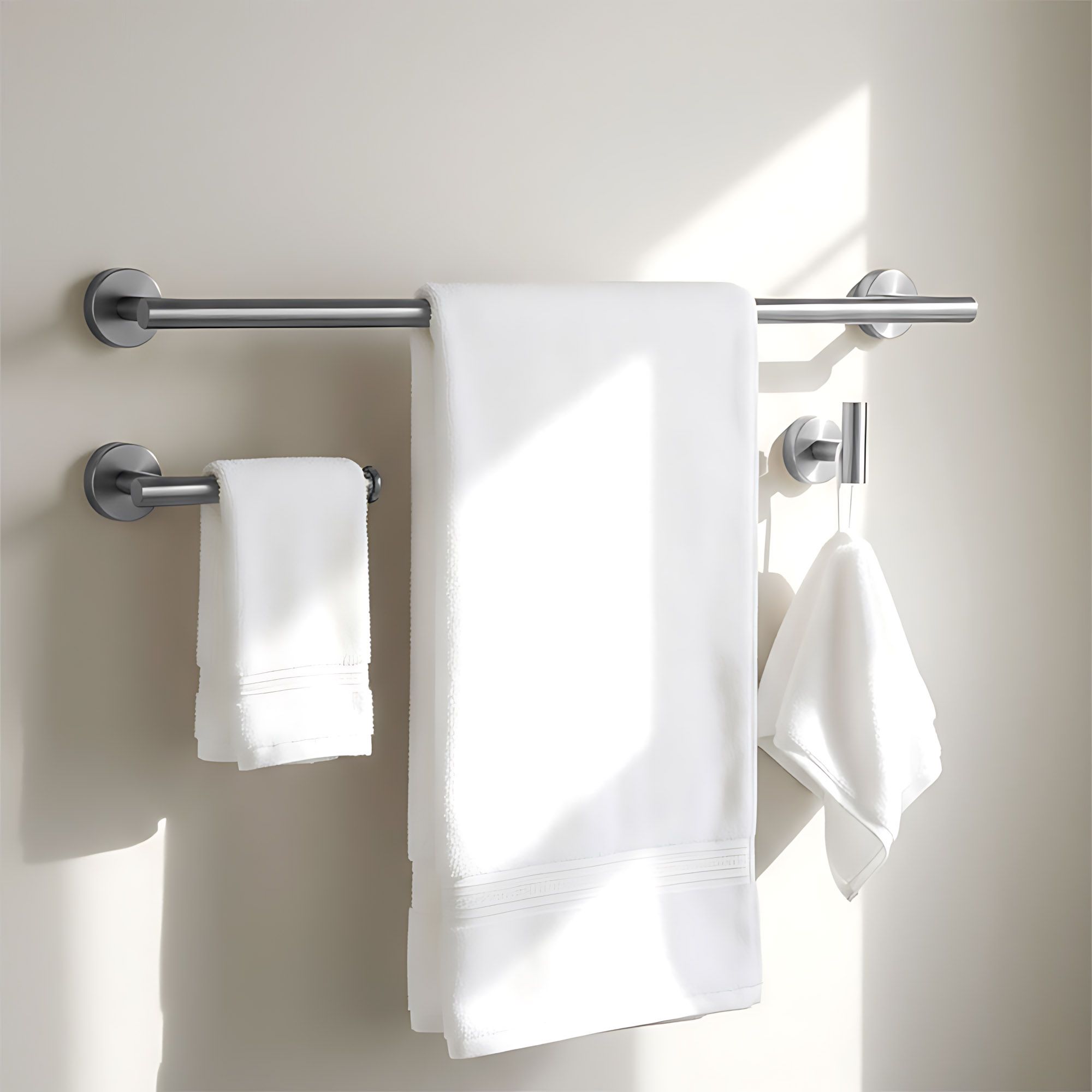 Rea Ari, set accesorii baie (4 piese), oțel periat, REA-06600