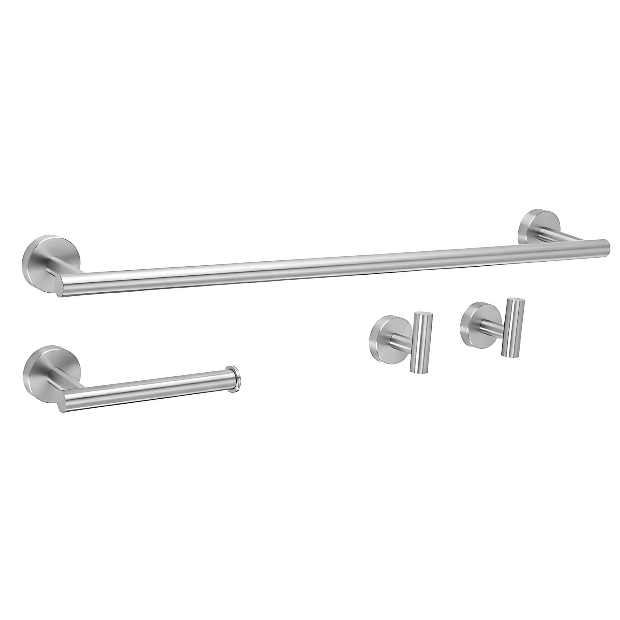 Rea Ari, set accesorii baie (4 piese), oțel periat, REA-06600