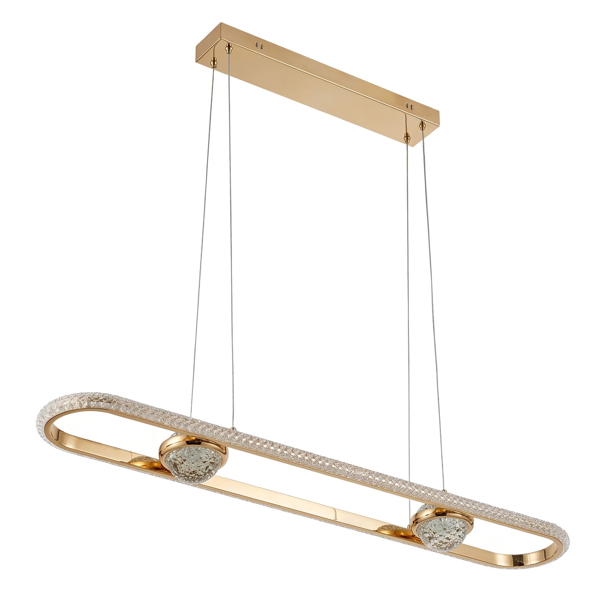 Toolight, LED závesné svietidlo 98cm, 120W, 4000K, 5000lm, G159-CP, zlatá lesklá, OSW-06411
