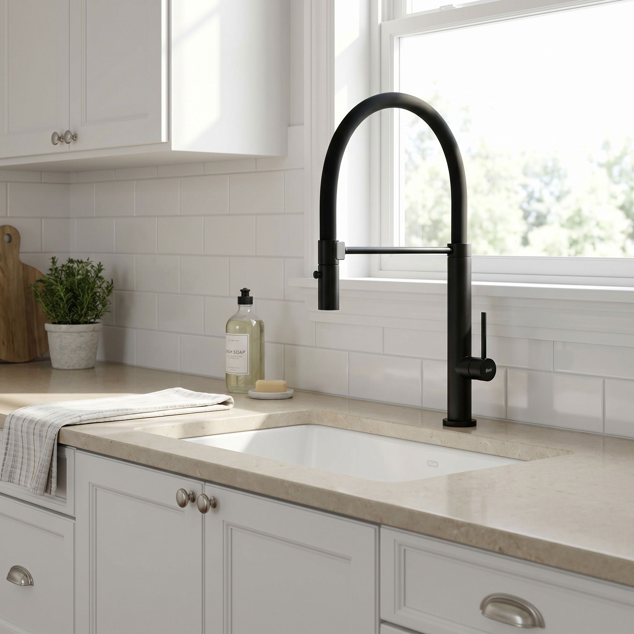 REA Víra kuchyňská baterie cerna matna