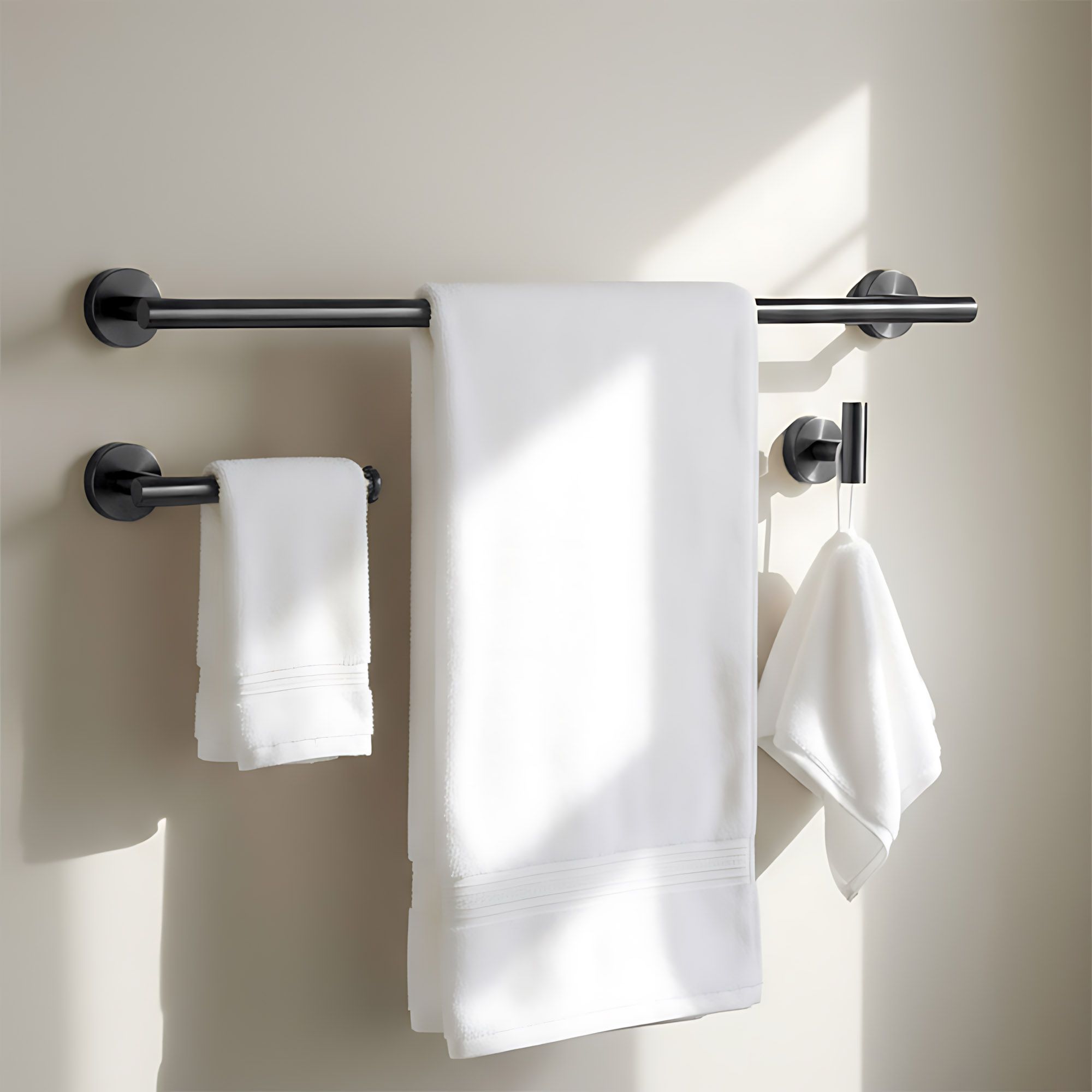 Rea Ari, set accesorii baie 4 buc, grafit, REA-06601