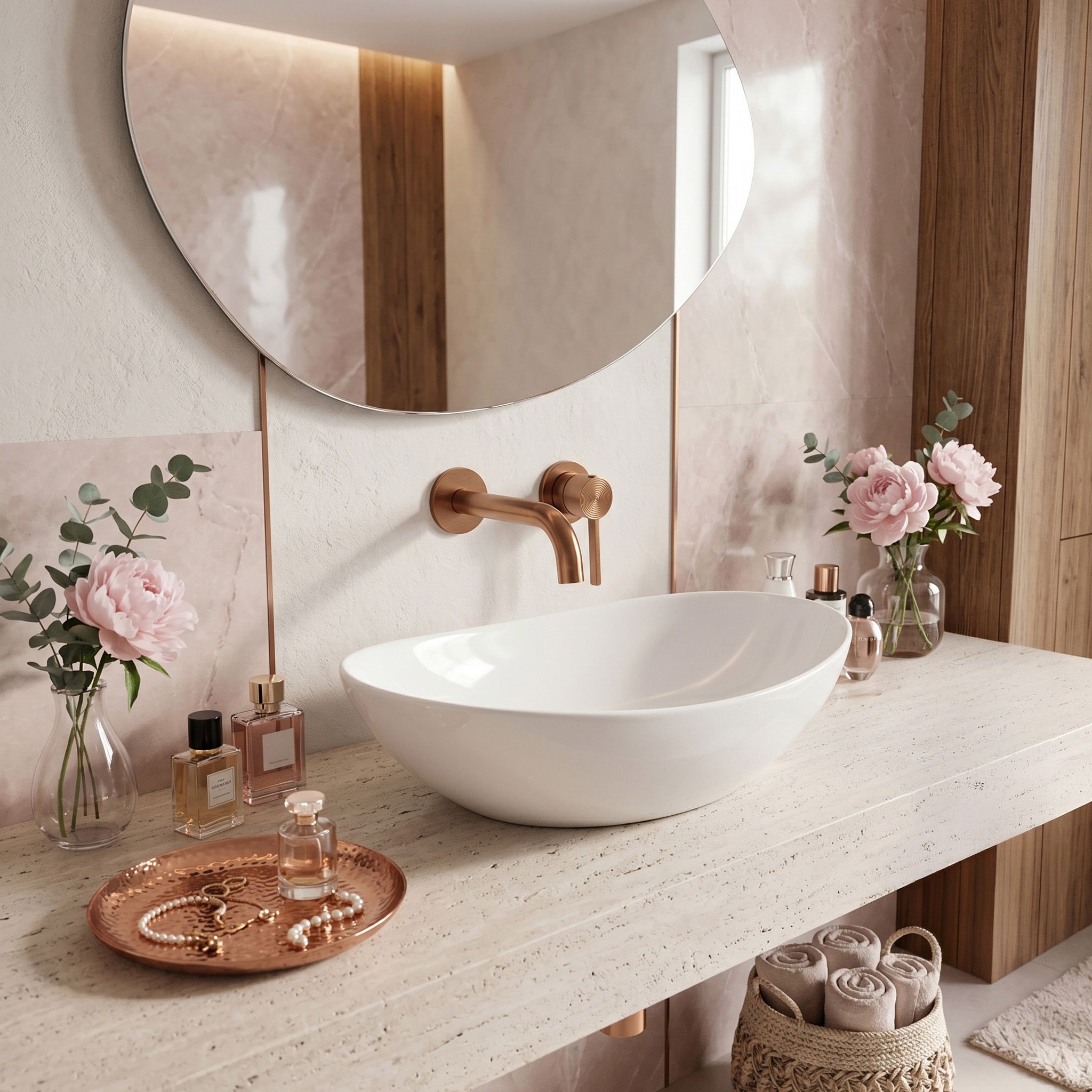 REA Foster podomietková vaňová batéria Medená matná