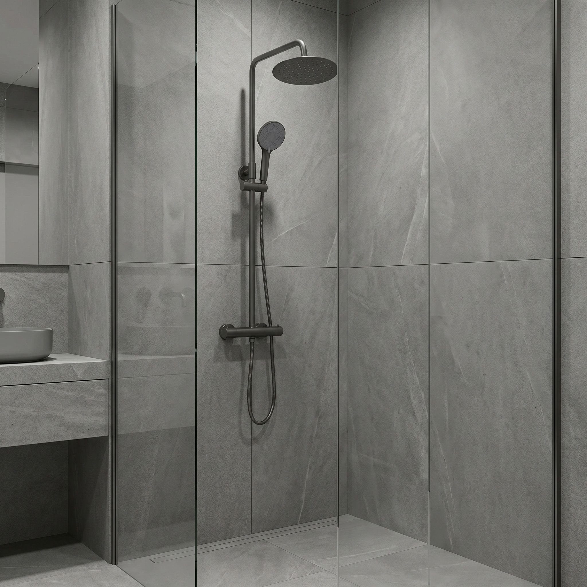 REA Lungo sprchová súprava Titán celok