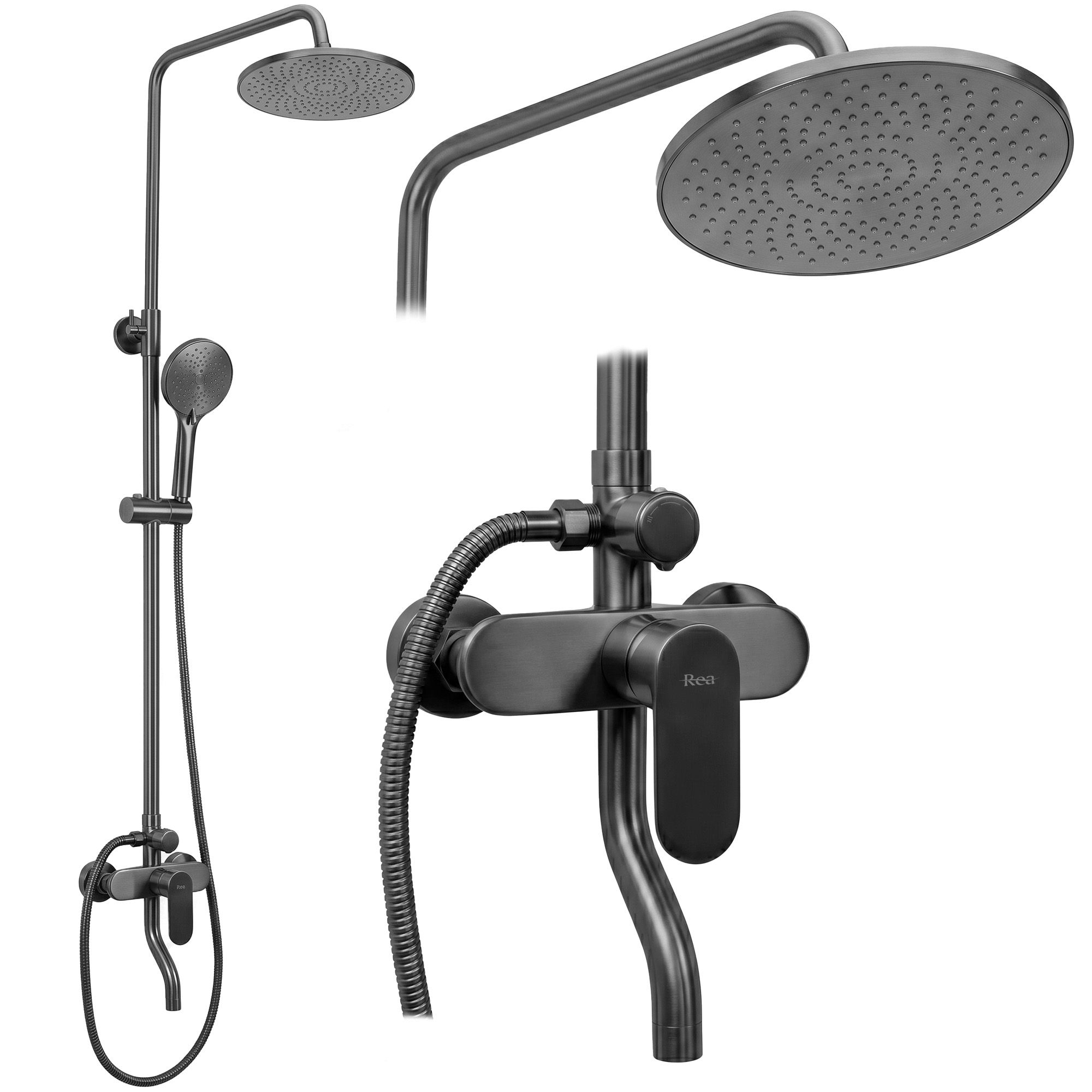 REA Drop, sprchovy set s termostatom, Titanova