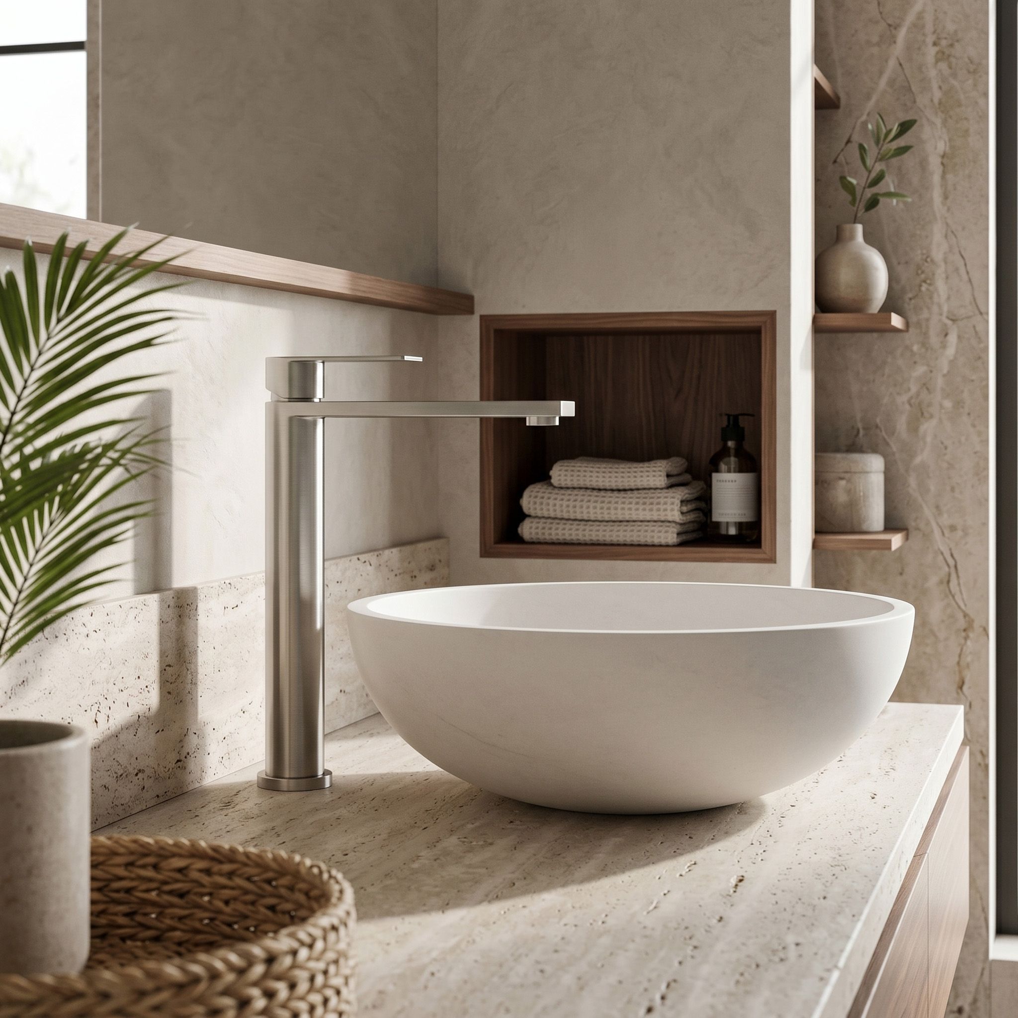 REA Hunter umývadlová batéria vysoká Brusená oceľ